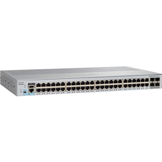 Cisco Catalyst WS-C2960L-48PQ-LL Ethernet Switch - 48 Ports - Manageable - Gigabit Ethernet - 10/100/1000Base-T, 10GBase-X - Refurbished - 4 Layer Supported - Modular - 480 mW Power Consumption - Twis