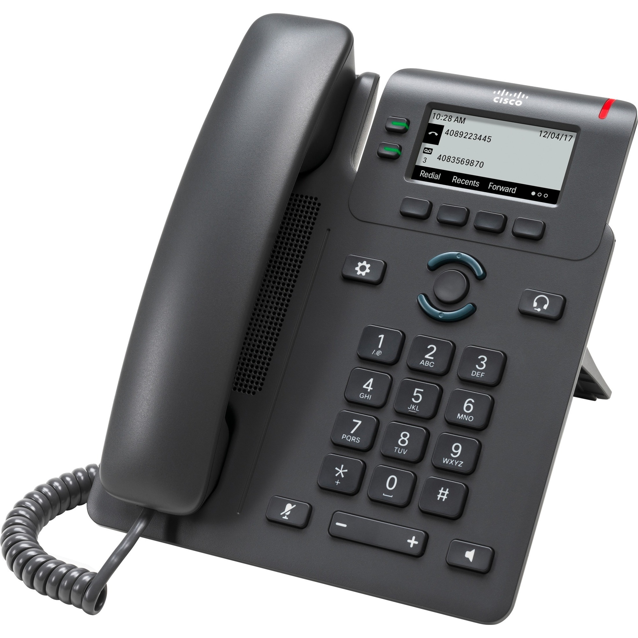 Cisco 6821 IP Phone - Corded - Corded - Wall Mountable, Desktop - Charcoal - 2 x Total Line - VoIP - 2 x Network (RJ-45) - PoE Ports
