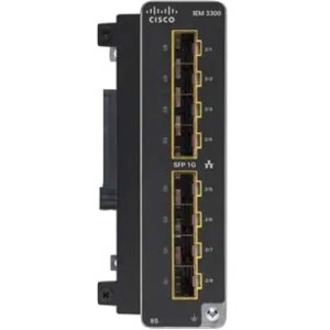 Cisco Catalyst IE3300 with 8 GE SFP Ports, Expansion Module - For Data Networking, Optical NetworkOptical FiberGigabit Ethernet - 1000Base-X - 8 x Expansion Slots - SFP (mini-GBIC) - DIN Rail