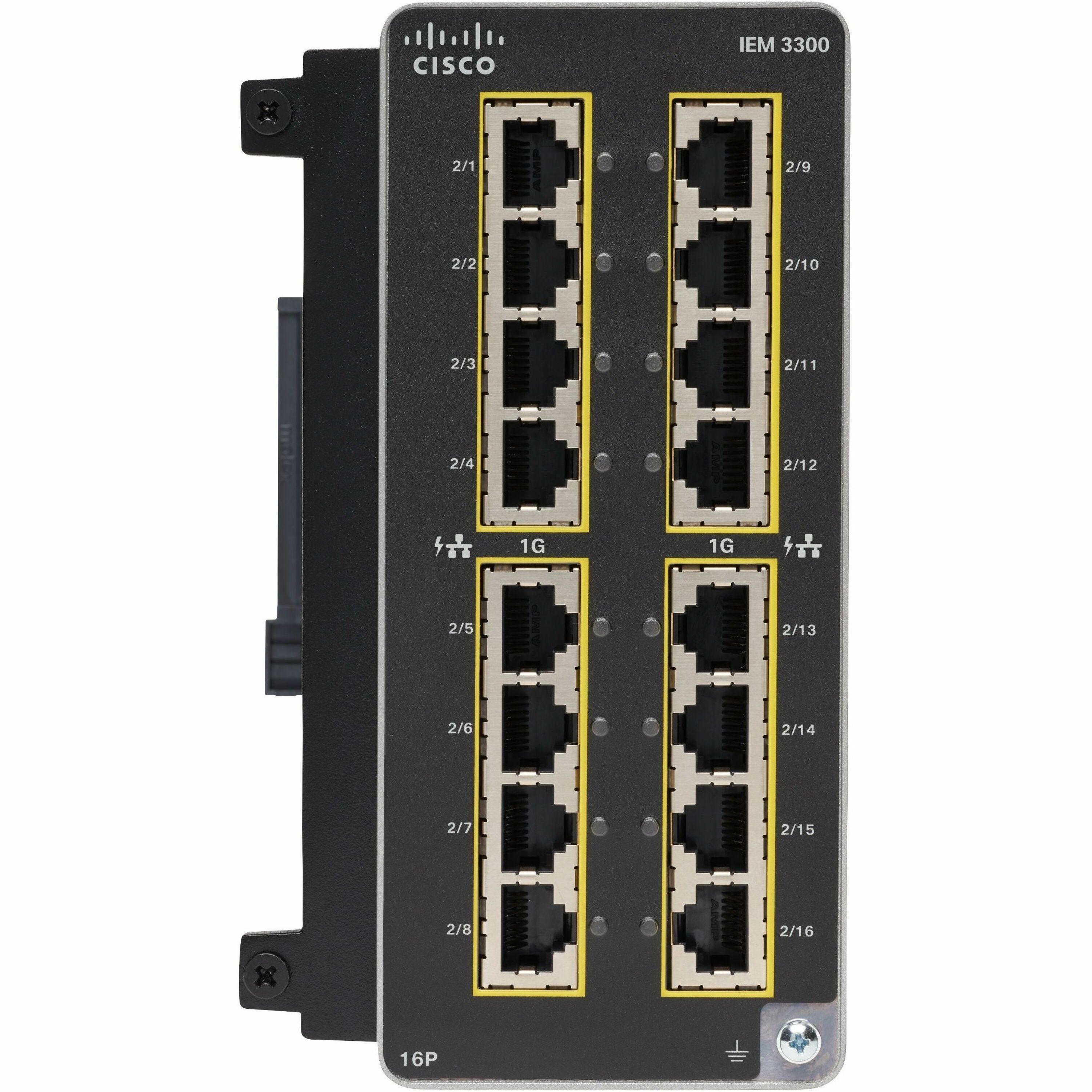 Cisco Catalyst IE3300 Expansion Module - For Data Networking - 16 x RJ-45 1000Base-T Network LAN - Twisted PairGigabit Ethernet - 1000Base-T - DIN Rail