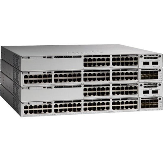 Cisco Catalyst 9300 48-port UPOE, Network Essentials - 48 Ports - Manageable - Gigabit Ethernet - 10/100/1000Base-T - Refurbished - 2 Layer Supported - 1100 W Power Consumption - Twisted Pair - Rack-m