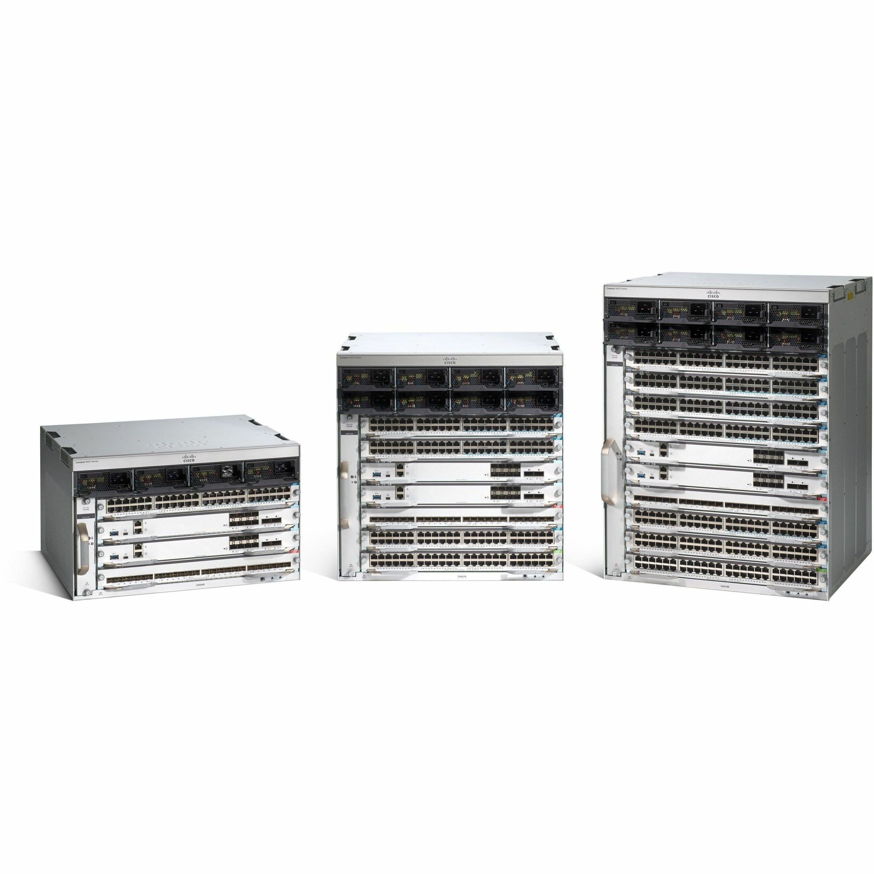 Cisco Catalyst C9410R Switch Chassis - Manageable - Gigabit Ethernet - 1000Base-T - 3 Layer Supported - Modular - 3200 W Power Consumption - Twisted Pair - PoE Ports - 13U - Rack-mountable - Lifetime 
