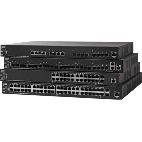 Cisco SG550X-24MPP Layer 3 Switch - 24 Ports - Manageable - Gigabit Ethernet, 10 Gigabit Ethernet - 10/100/1000Base-T - Refurbished - 3 Layer Supported - Modular - 870.10 W Power Consumption - Optical