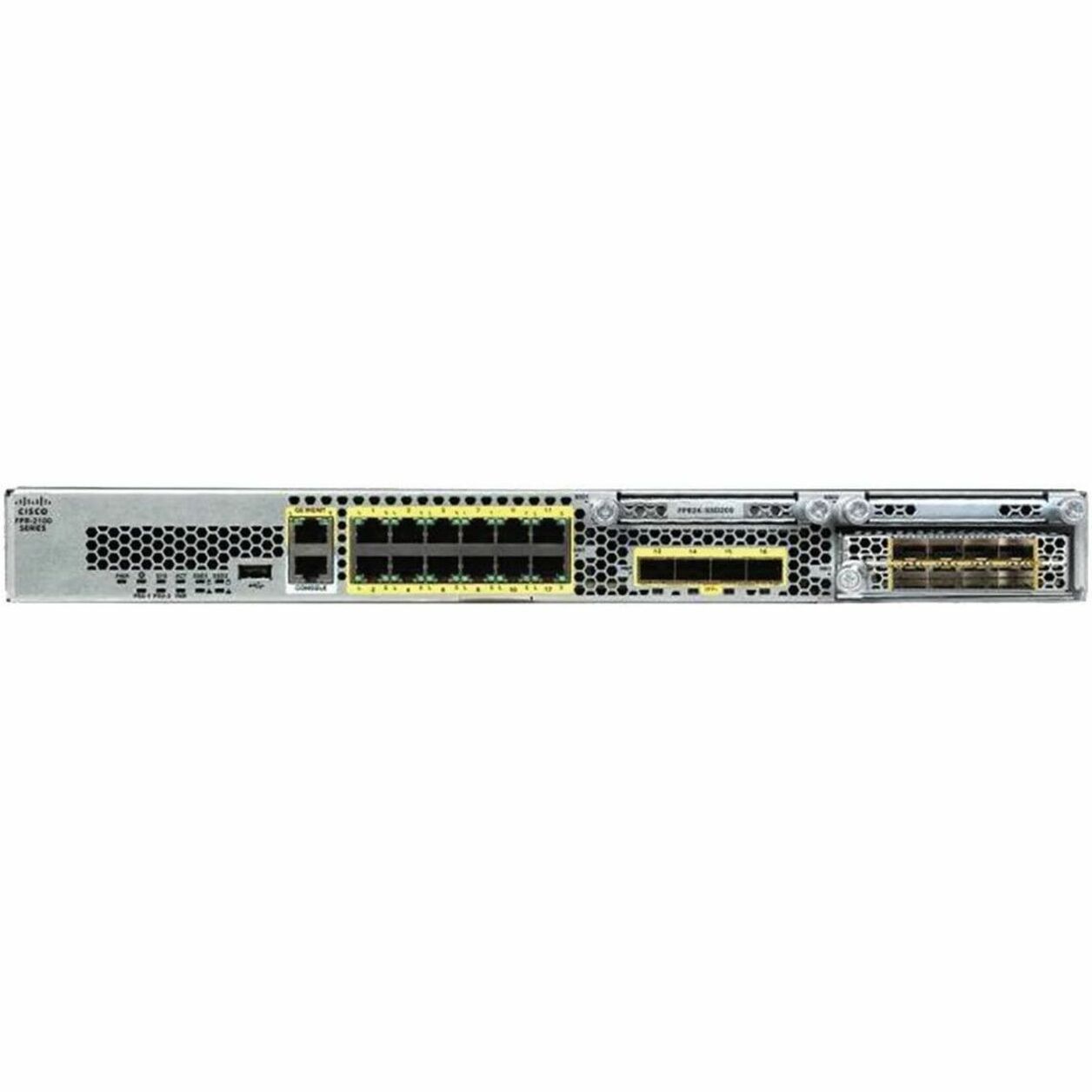 Cisco Firepower FPR-2130 Network Security/Firewall Appliance - 12 Port - 10/100/1000Base-T, 10GBase-X - 10 Gigabit Ethernet - 10 Gbit/s Firewall Throughput - 7500 VPN - 12 x RJ-45 - 4 Total Expansion 