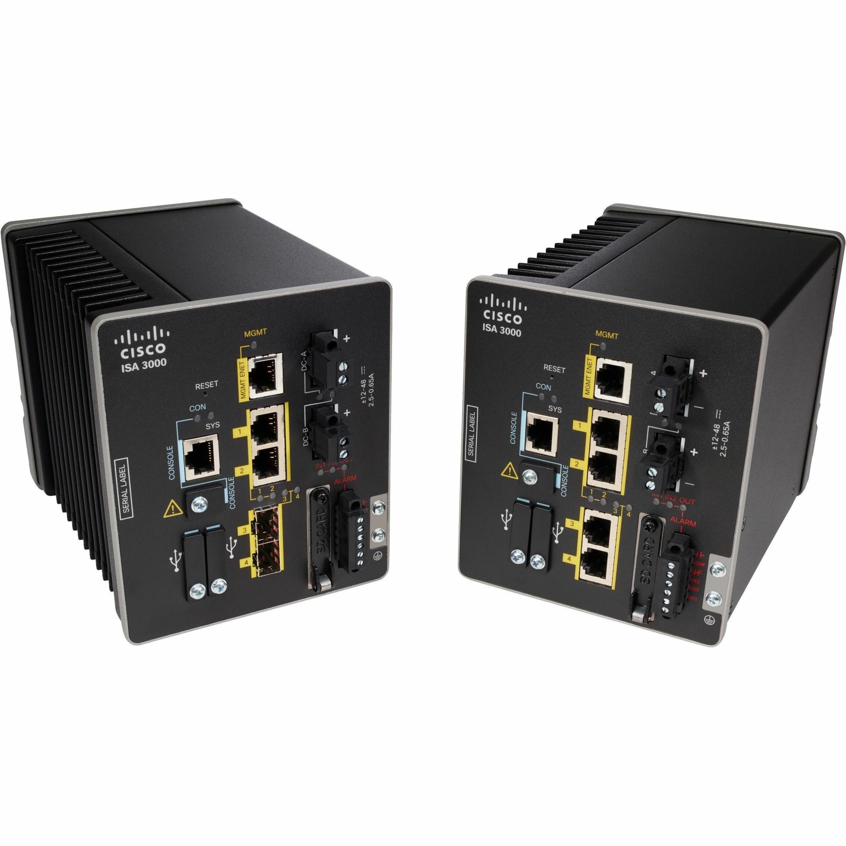 Cisco Secure Firewall ISA3000 - Application Security - 2 Port - 10/100/1000Base-T, 1000Base-X - Gigabit Ethernet - 500 Mbit/s Firewall Throughput - SSL - 2 x RJ-45 - 3 Total Expansion Slots - DIN Rail