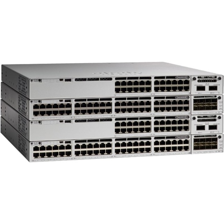 Cisco Catalyst 9300 48-port PoE+, Network Essentials - 48 Ports - Manageable - Gigabit Ethernet - 10/100/1000Base-T - Refurbished - 2 Layer Supported - 715 W Power Consumption - Twisted Pair - Rack-mo