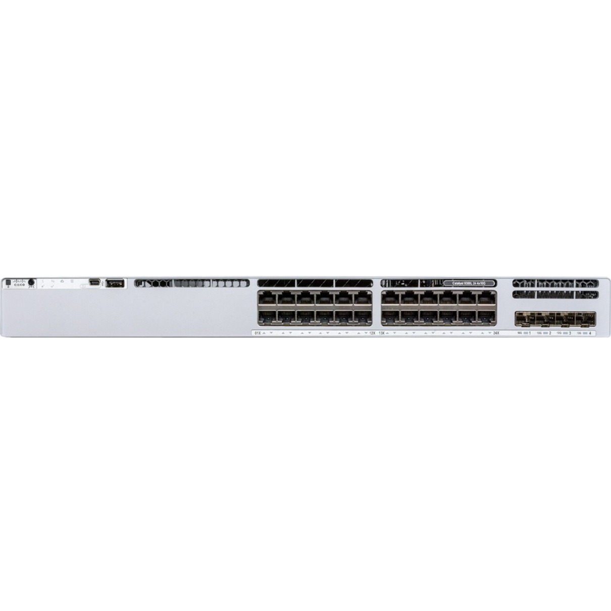 Cisco Catalyst 9300L-24T-4G-E Switch - 24 Ports - Manageable - Gigabit Ethernet - 1000Base-T, 1000Base-X - 3 Layer Supported - Modular - 4 SFP Slots - 350 W Power Consumption - Twisted Pair, Optical F