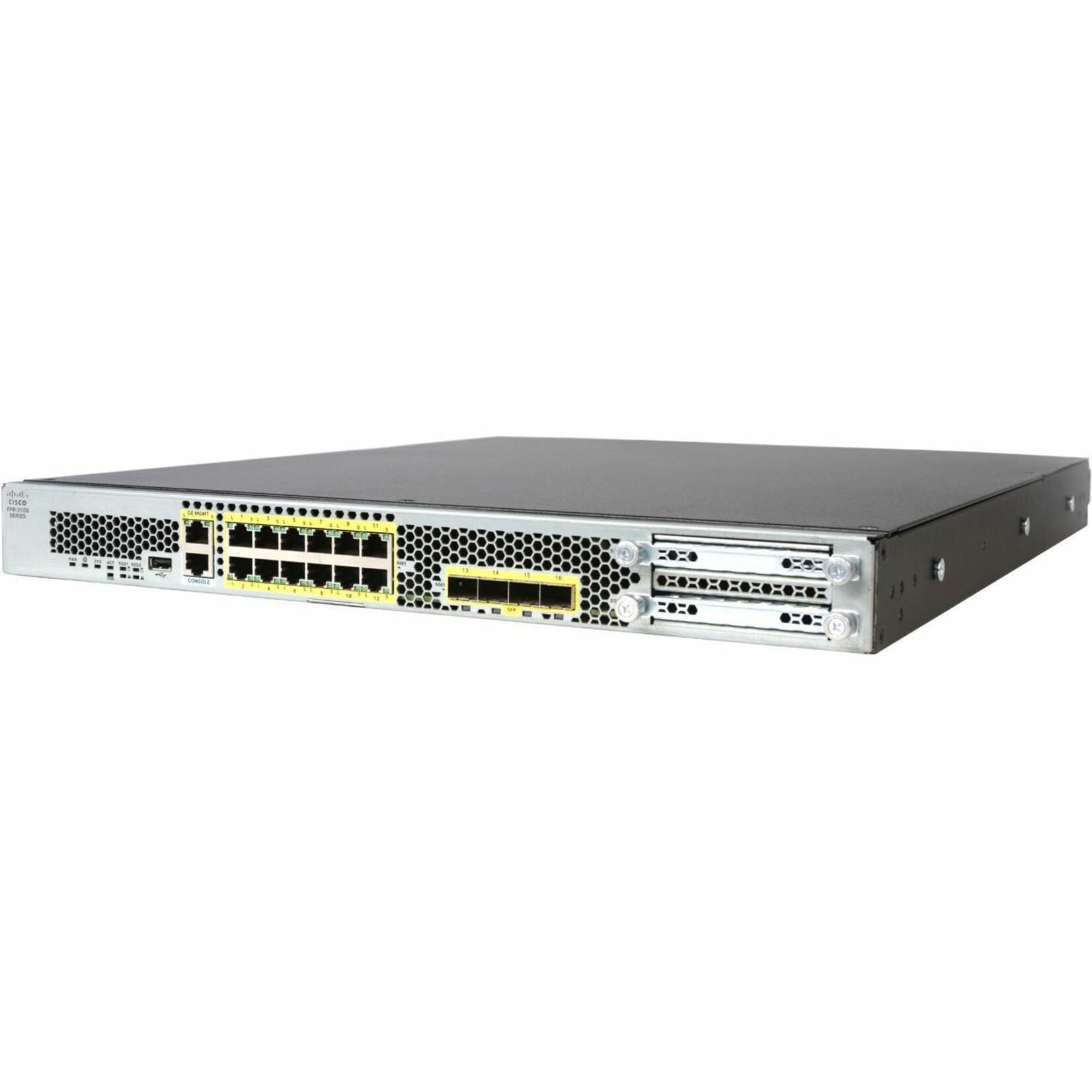 Cisco Firepower 2110 Network Security/Firewall Appliance - 12 Port - 1000Base-T, 1000Base-X - Gigabit Ethernet - 3 Gbit/s Firewall Throughput - 1500 VPN - 12 x RJ-45 - 4 Total Expansion Slots - 60 Hz,