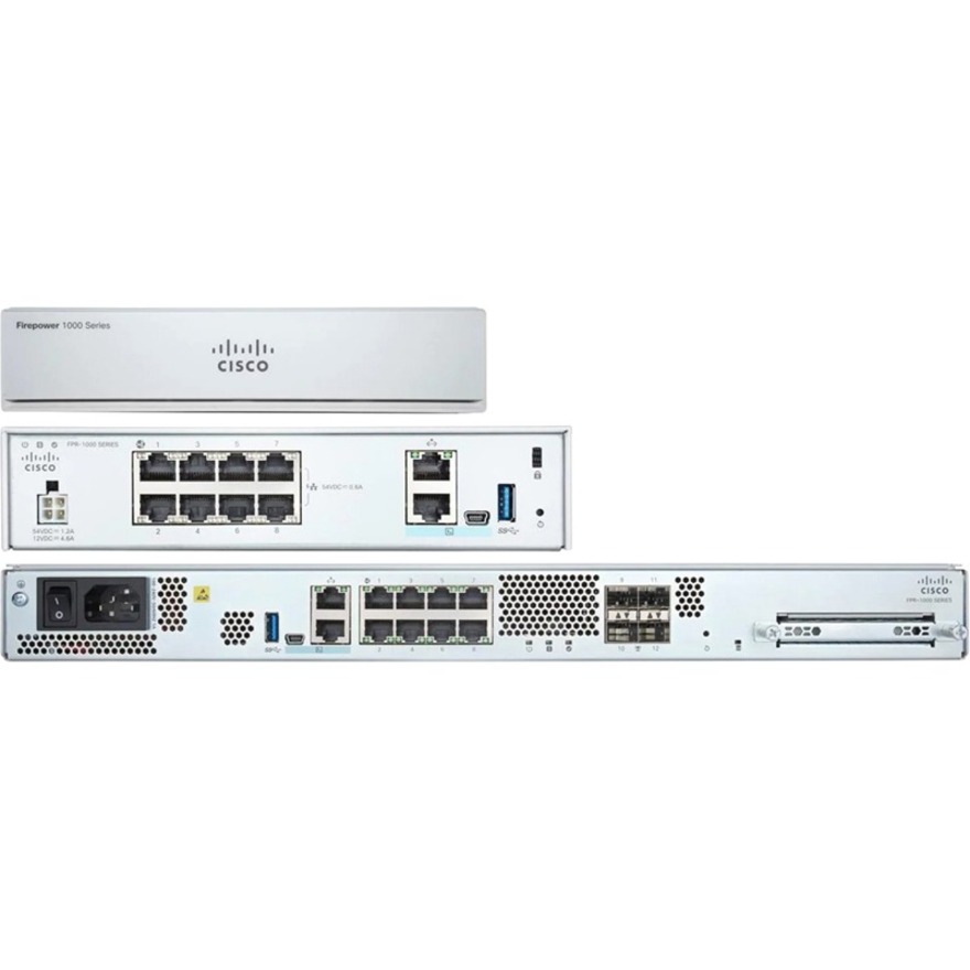 Cisco Firepower 1140 Network Security/Firewall Appliance - 8 Port - 1000Base-T, 1000Base-X - Gigabit Ethernet - 6 Gbit/s Firewall Throughput - 400 VPN - 8 x RJ-45 - 4 Total Expansion Slots - 50 Hz, 60