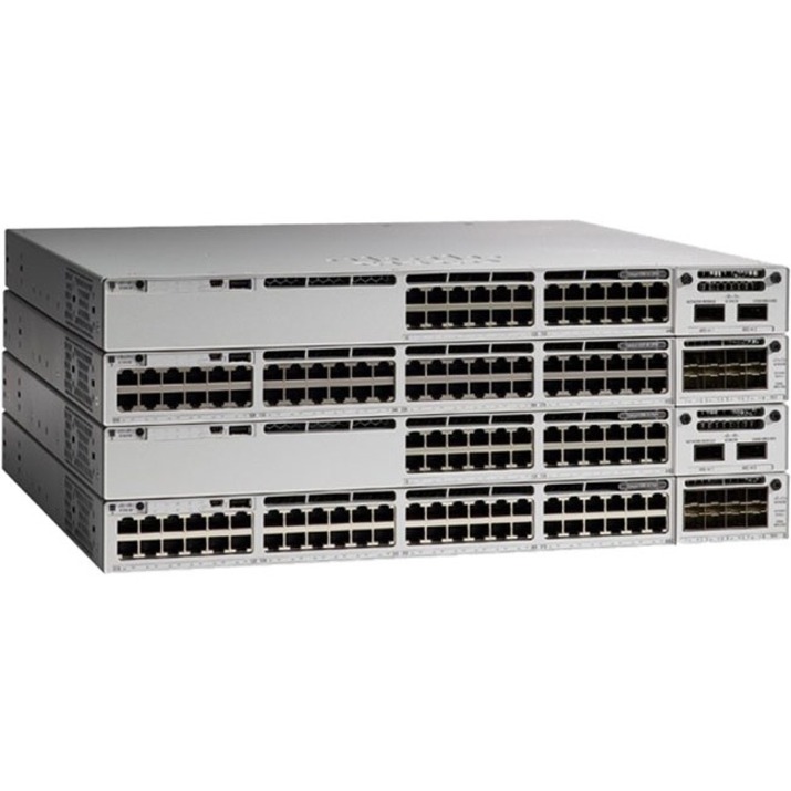 Cisco Catalyst C9300-48U Ethernet Switch - 48 Ports - Manageable - Gigabit Ethernet - 10/100/1000Base-T - Refurbished - 3 Layer Supported - Modular - 1100 W Power Consumption - 822 W PoE Budget - Twis