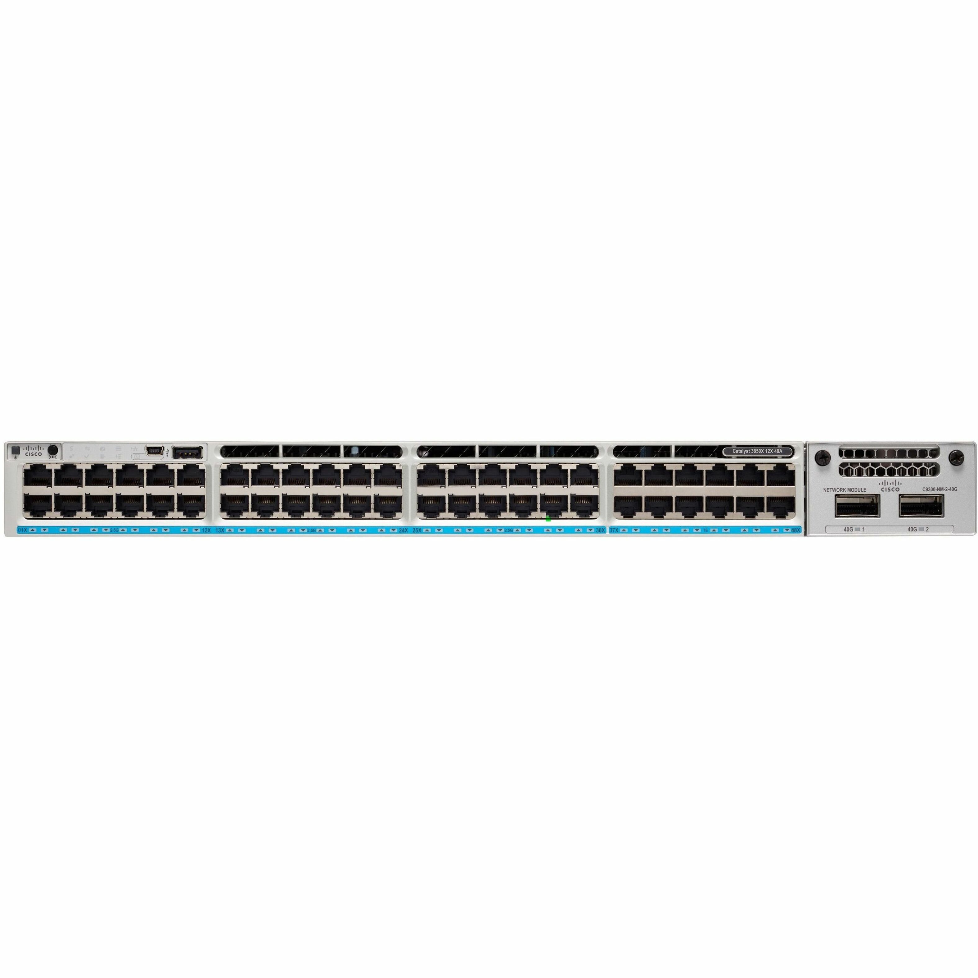 Cisco Catalyst C9300L-48P-4X Ethernet Switch - 48 Ports - Manageable - Gigabit Ethernet, 10 Gigabit Ethernet - 1000Base-T, 10GBase-X - 3 Layer Supported - Modular - 715 W Power Consumption - 505 W PoE
