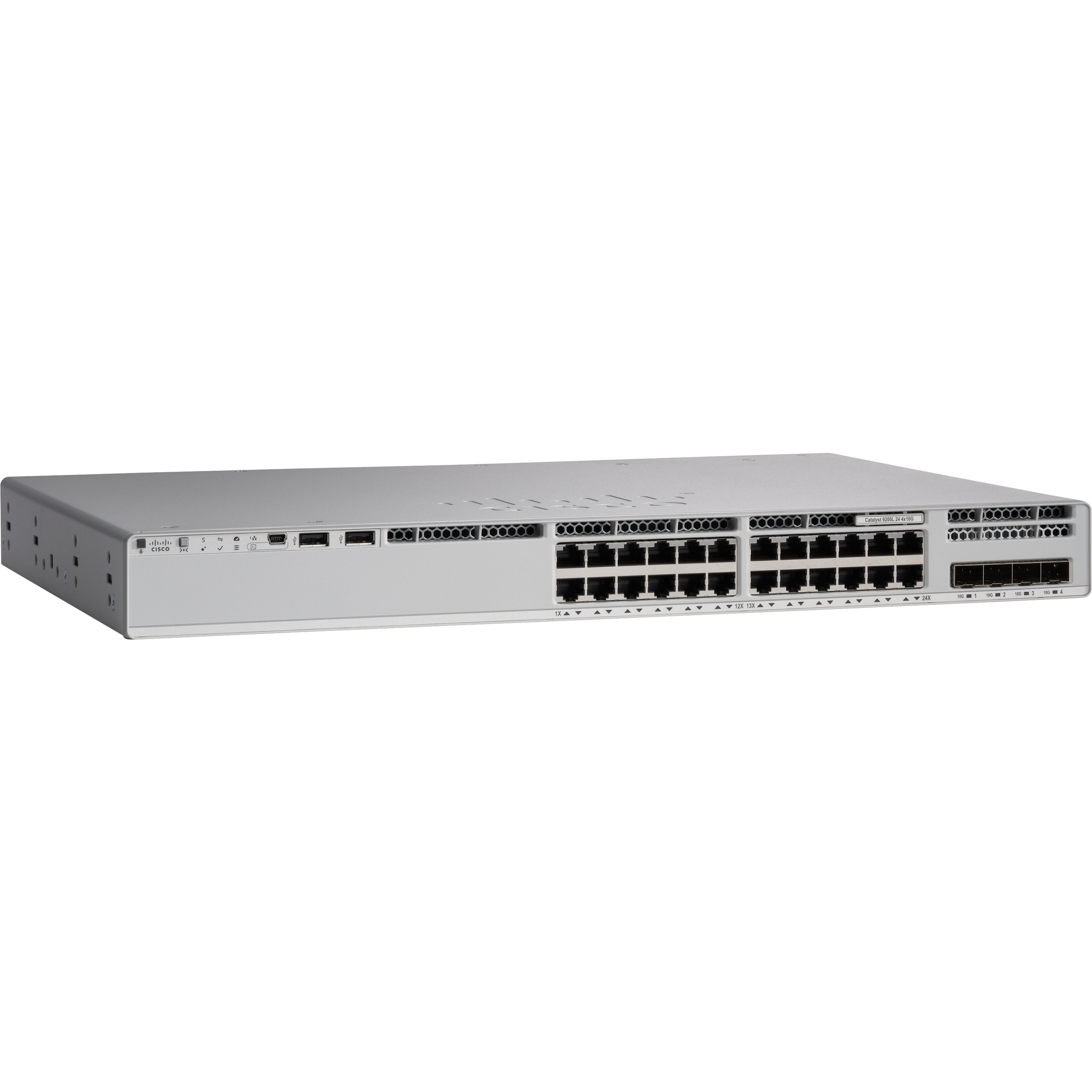 Cisco Catalyst C9200L-24T-4X Ethernet Switch - 24 Ports - Manageable - Refurbished - 3 Layer Supported - Modular - 125 W Power Consumption - Twisted Pair, Optical Fiber - Rack-mountable - Lifetime Lim