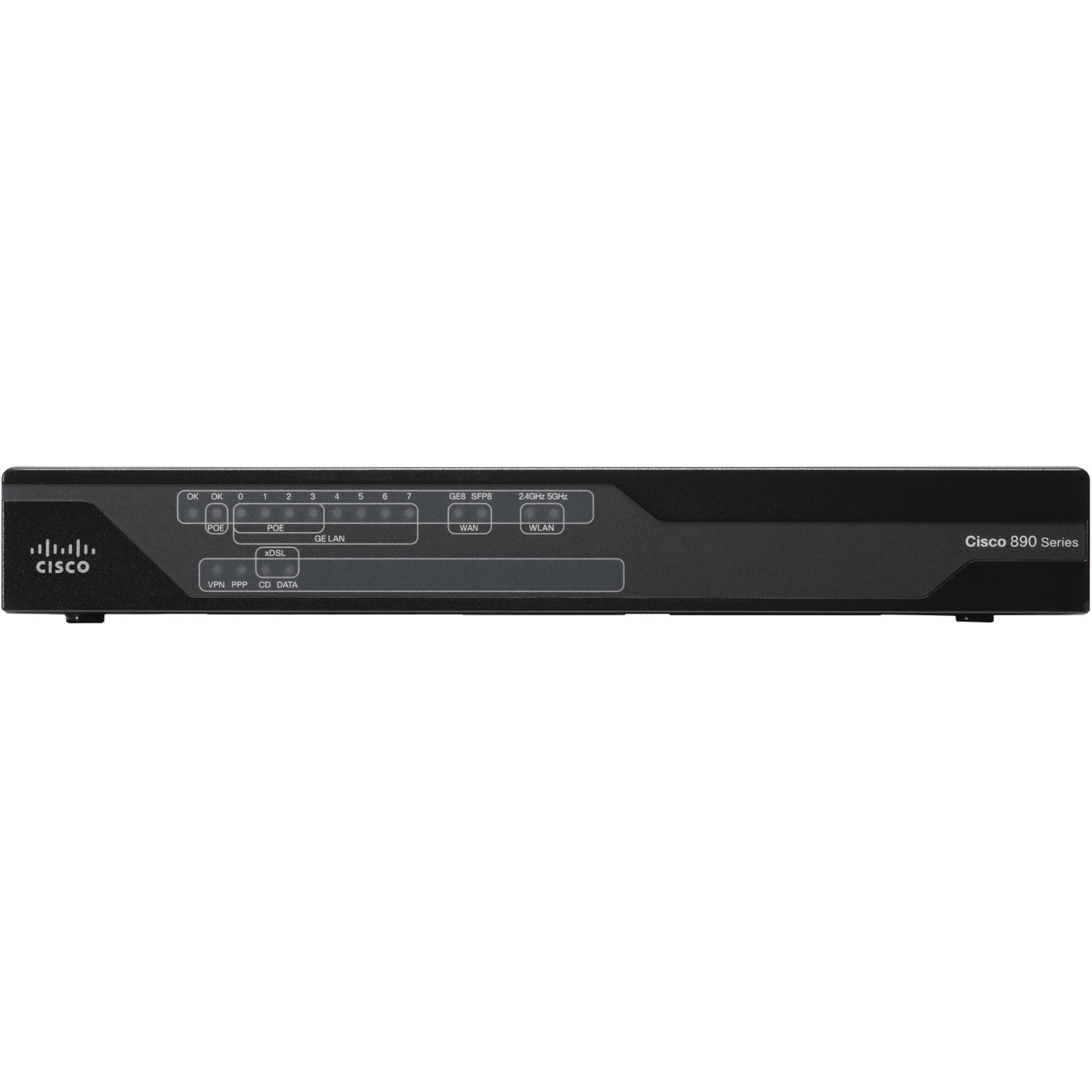 Cisco 897VA Wi-Fi 4 IEEE 802.11n ADSL2+, VDSL, Ethernet Wireless Integrated Services Router - Refurbished - 2.40 GHz ISM Band - 5 GHz UNII Band - 6.75 MB/s Wireless Speed - 8 x Network Port - 1 x Broa