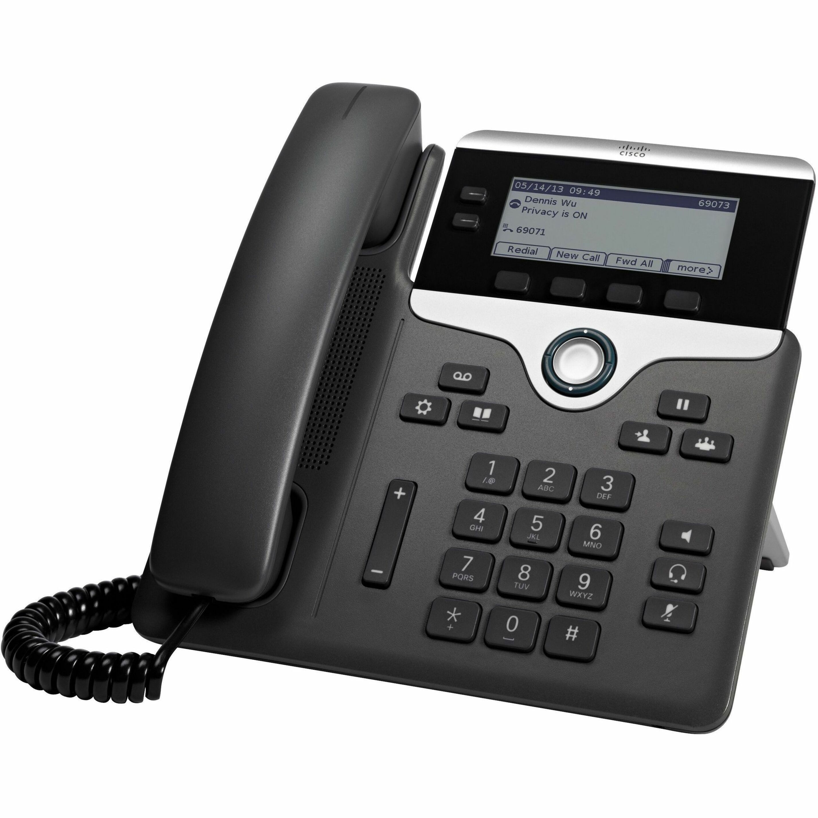 Cisco 7821 IP Phone - Corded - Corded - Wall Mountable, Desktop - Charcoal - TAA Compliant - 2 x Total Line - VoIPNetwork (RJ-45) - PoE Ports
