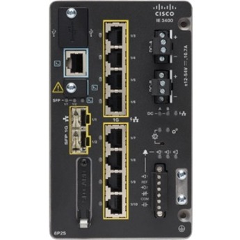 Cisco Catalyst IE-3400-8P2S-A Ethernet Switch - 10 Ports - Manageable - 3 Layer Supported - Modular - 2 SFP Slots - Twisted Pair, Optical Fiber - DIN Rail Mountable - 5 Year Limited Warranty