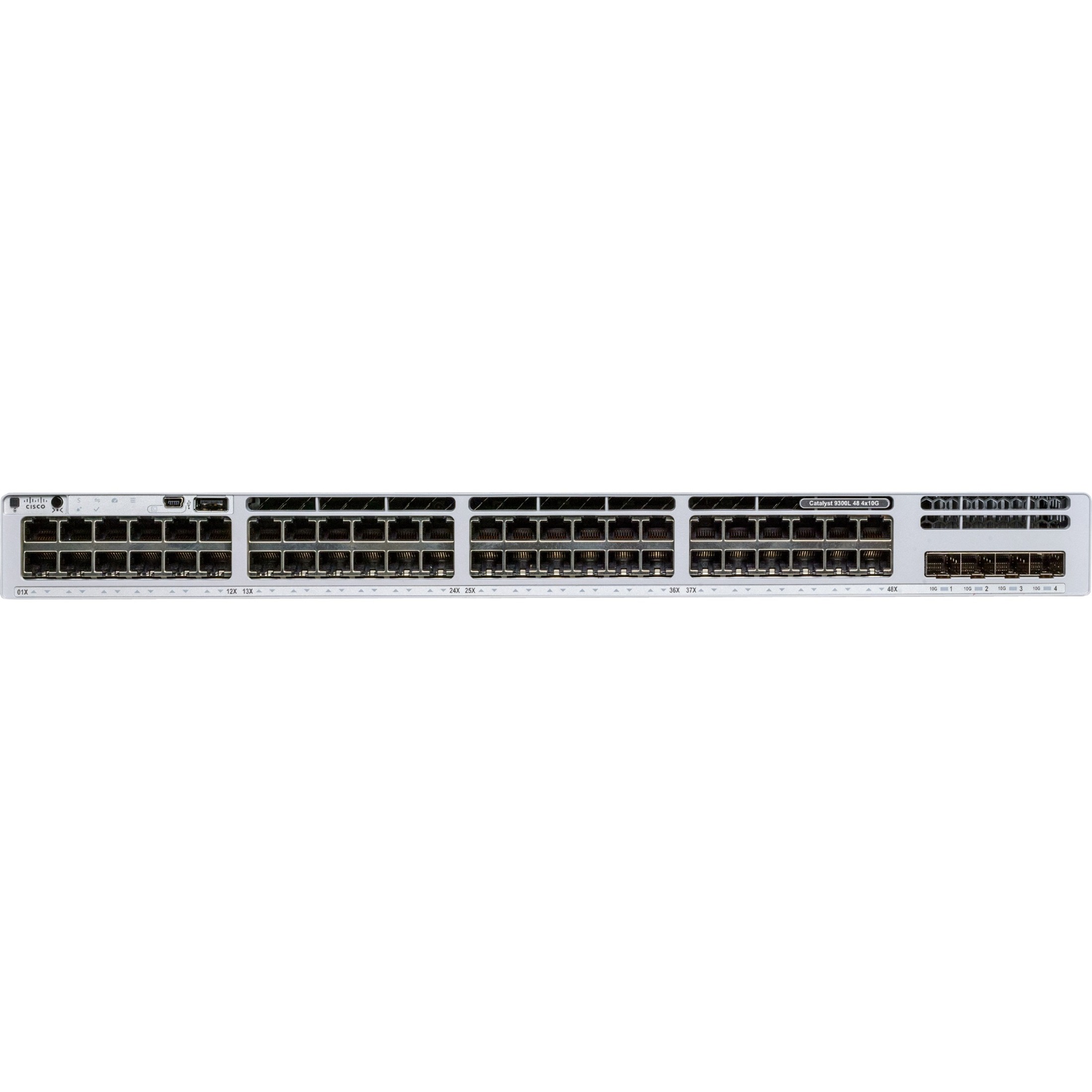 Cisco Catalyst C9300L-48T-4X Ethernet Switch - 48 Ports - Manageable - 3 Layer Supported - Modular - 350 W Power Consumption - Twisted Pair, Optical Fiber - Rack-mountable - Lifetime Limited Warranty