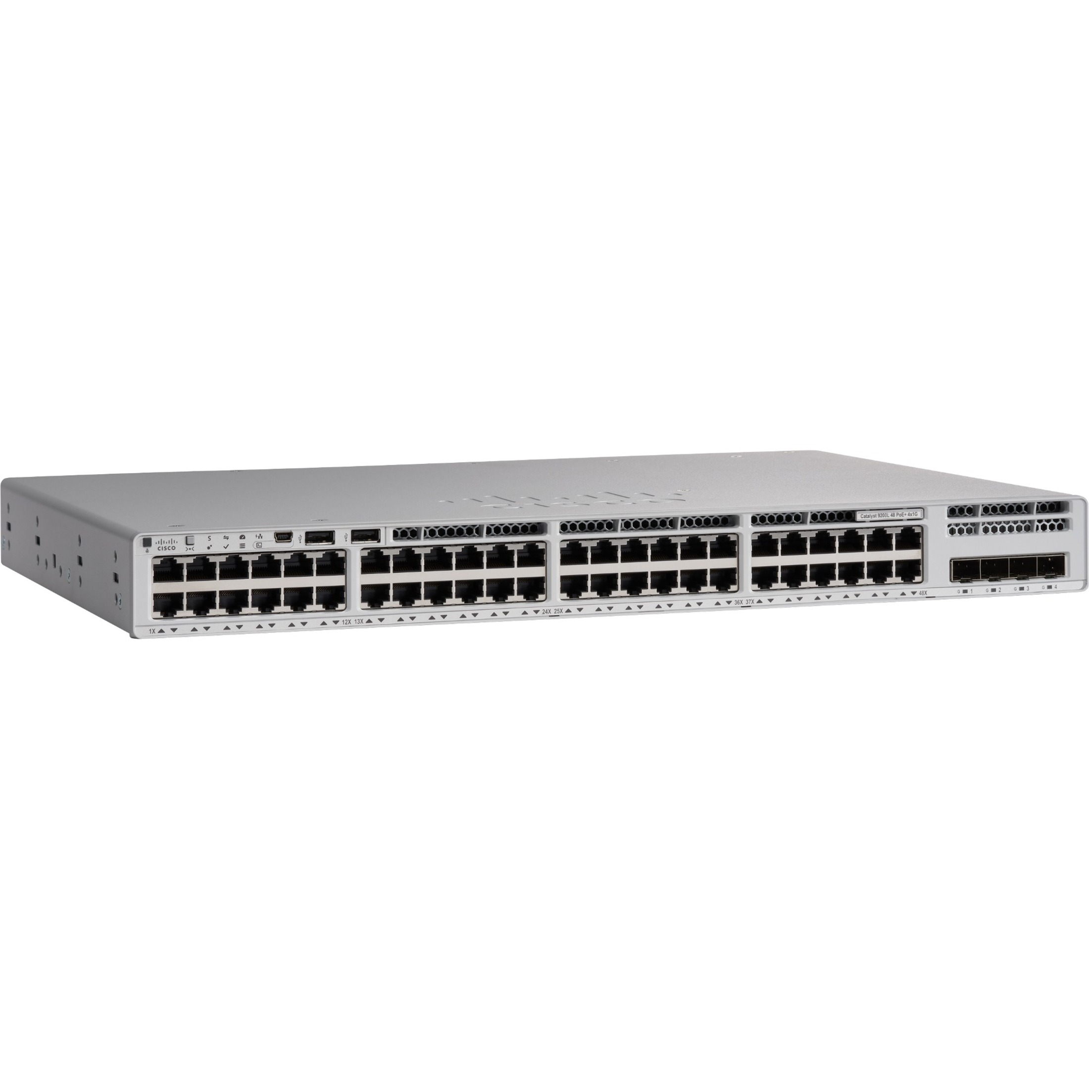 Cisco Catalyst C9200L-48P-4G Ethernet Switch - 48 Ports - Manageable - Refurbished - 3 Layer Supported - Modular - 4 SFP Slots - 1000 W Power Consumption - Twisted Pair, Optical Fiber - Rack-mountable