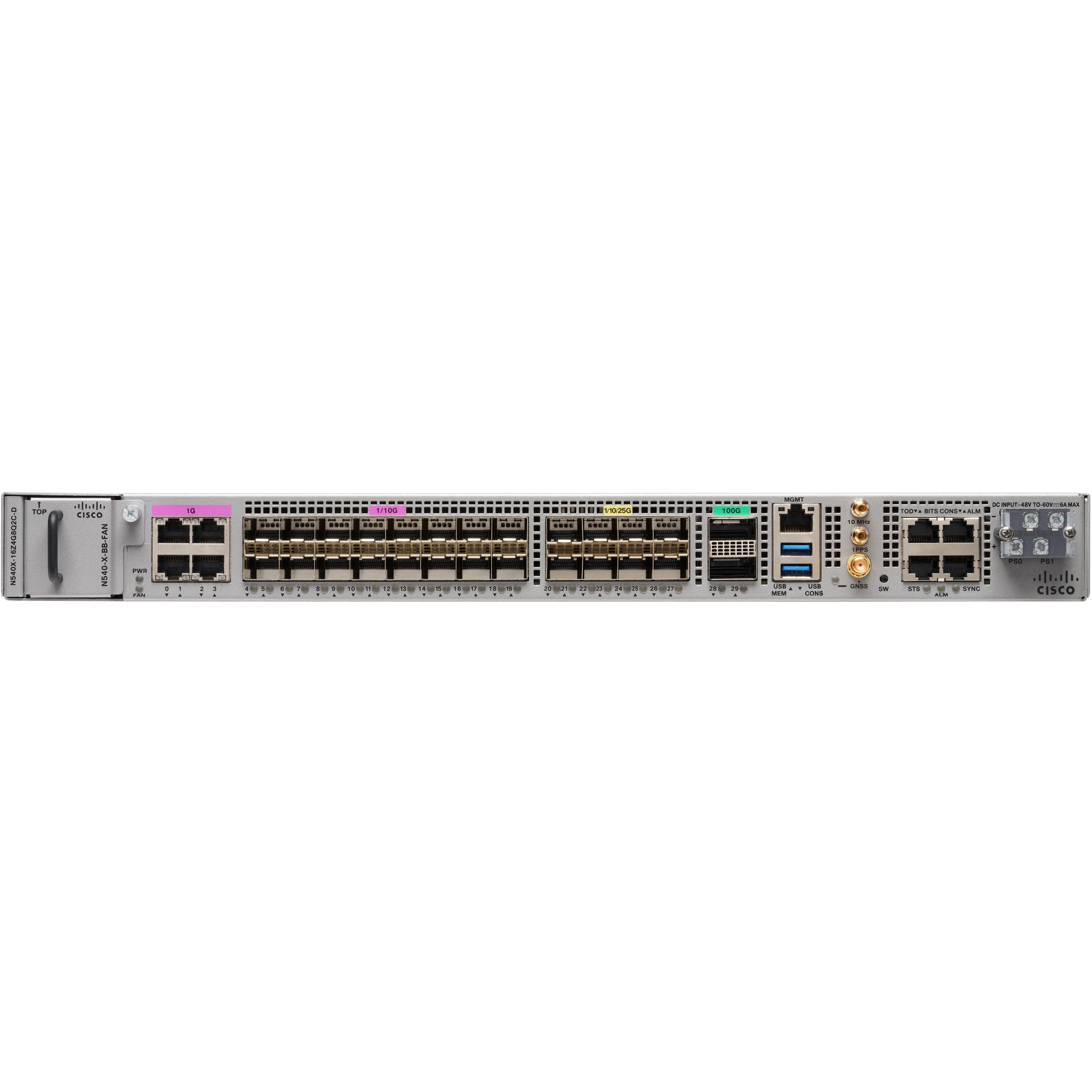 Cisco N540X-16Z4G8Q2C Router - 4 Ports - Management Port - 26 - 100 Gigabit Ethernet - 1U - Rack-mountable - 1 Year
