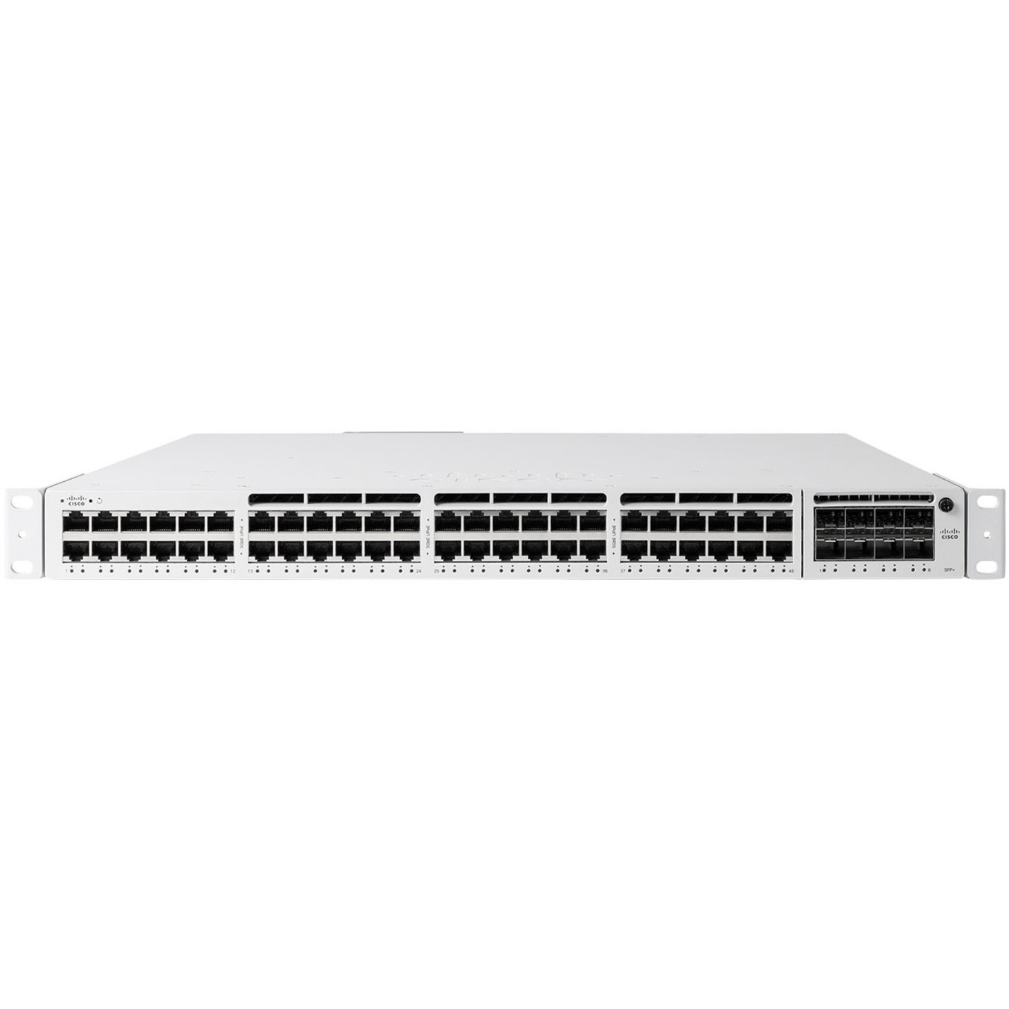 Cisco Meraki 48-port Gbe PoE+ Switch - 48 Ports - Manageable - 3 Layer Supported - Modular - 715 W Power Consumption - Twisted Pair, Optical Fiber - 1U - Rack-mountable - Lifetime Limited Warranty