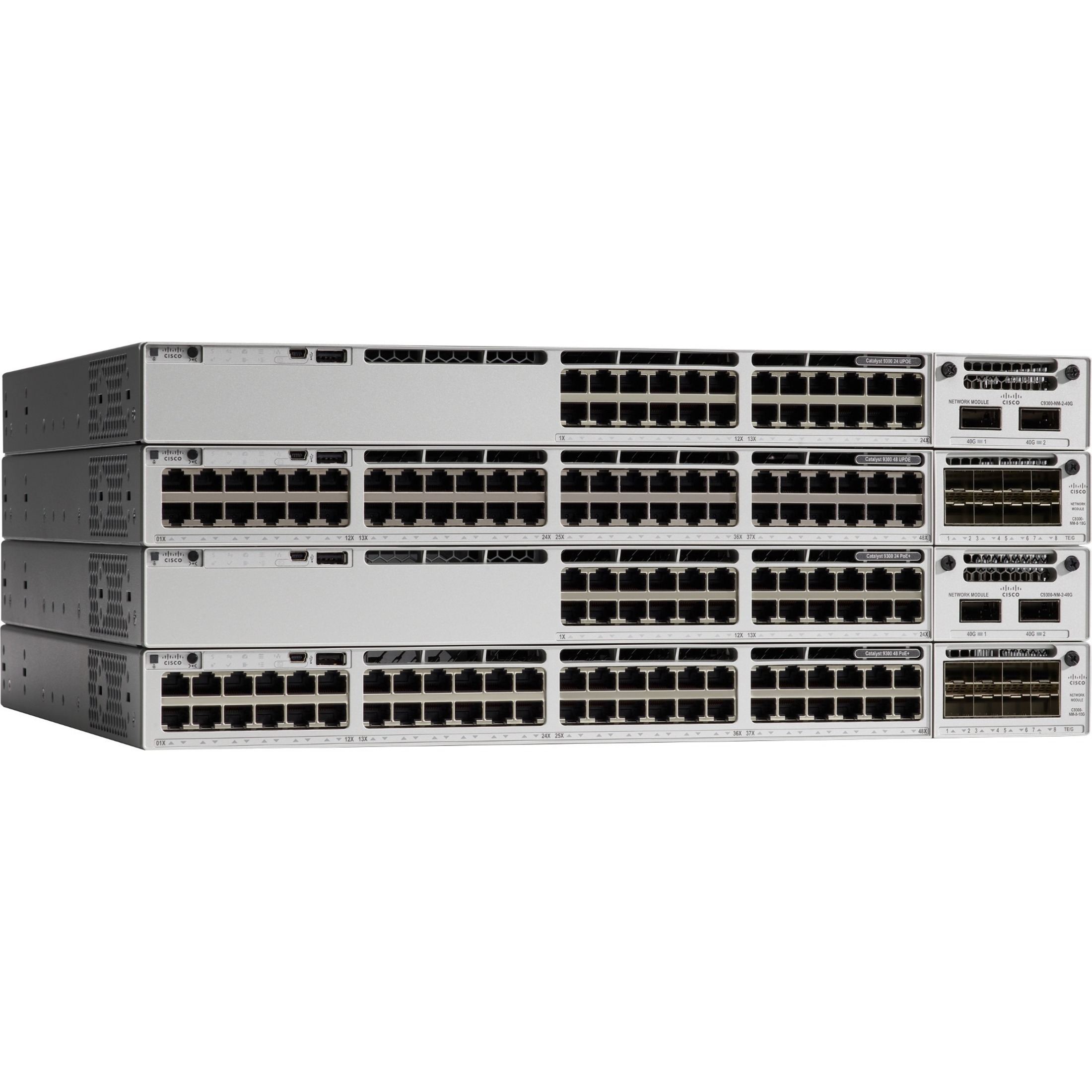 Cisco Catalyst C9300-48T Ethernet Switch - 48 Ports - Manageable - Refurbished - 3 Layer Supported - Modular - 350 W Power Consumption - Twisted Pair, Optical Fiber - Rack-mountable - Lifetime Limited