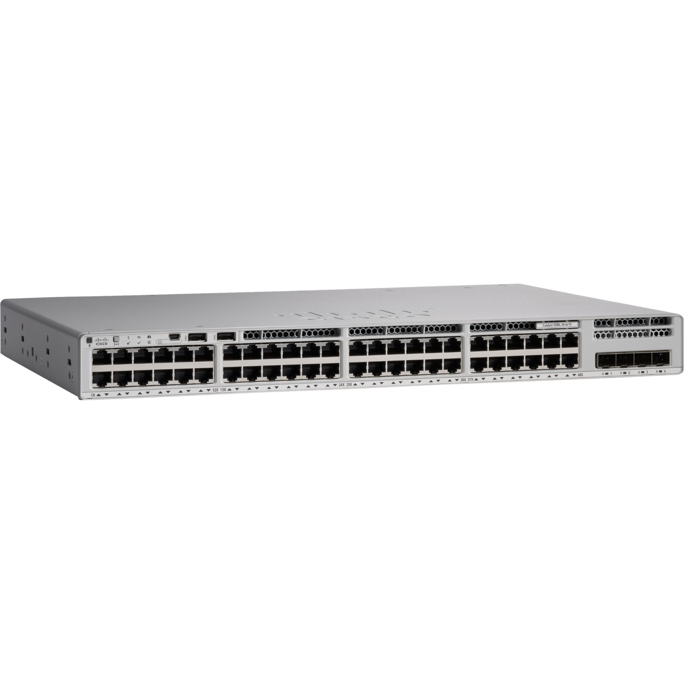 Cisco Catalyst C9200L-48T-4G Ethernet Switch - 48 Ports - Manageable - Refurbished - 3 Layer Supported - Modular - 4 SFP Slots - Twisted Pair, Optical Fiber - Rack-mountable - Lifetime Limited Warrant