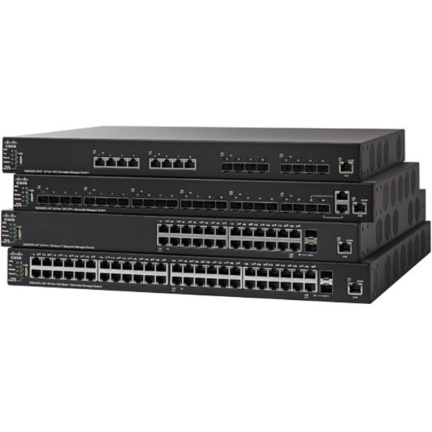 Cisco SF550X-48MP Ethernet Switch - 50 Ports - Manageable - Fast Ethernet, 10 Gigabit Ethernet - 10/100Base-T, 10GBase-X, 10GBase-T - Refurbished - 3 Layer Supported - Modular - 740 W PoE Budget - Twi