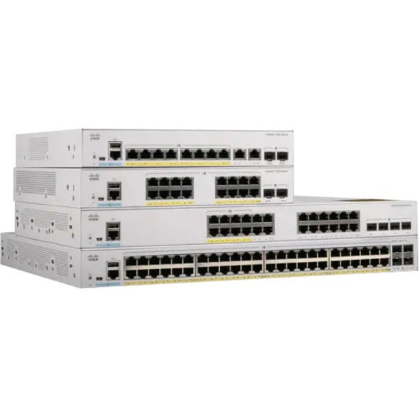 Cisco Catalyst 1000-24PP-4G-L Switch - 24 Ports - Manageable - 2 Layer Supported - Modular - 4 SFP Slots - 195 W PoE Budget - Twisted Pair, Optical Fiber - PoE Ports - 1U - Rack-mountable