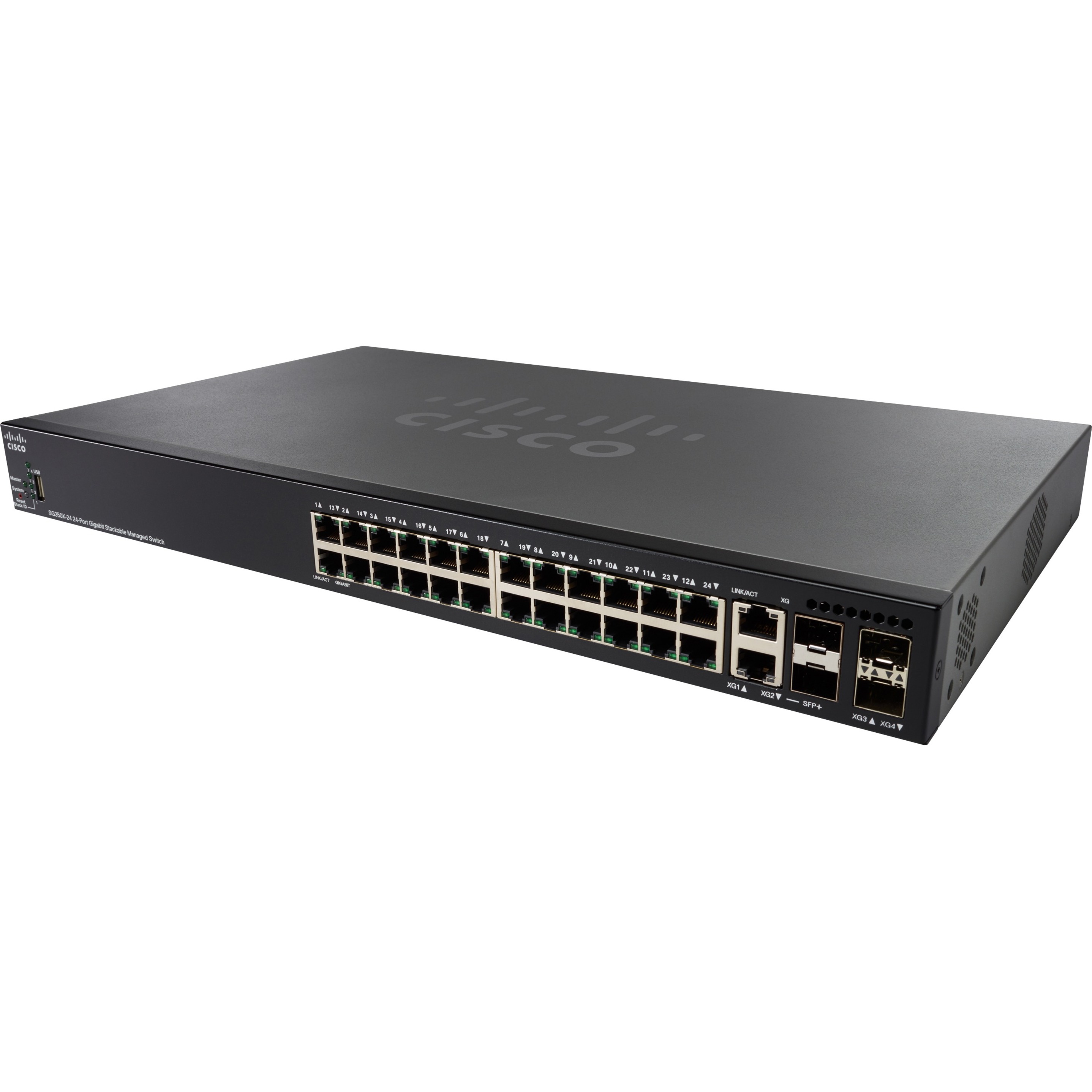 Cisco SG350X-24MP Layer 3 Switch - 24 Ports - Manageable - Gigabit Ethernet, 10 Gigabit Ethernet - 10/100/1000Base-T, 10GBase-X, 10GBase-T - Refurbished - 3 Layer Supported - Modular - Twisted Pair, O