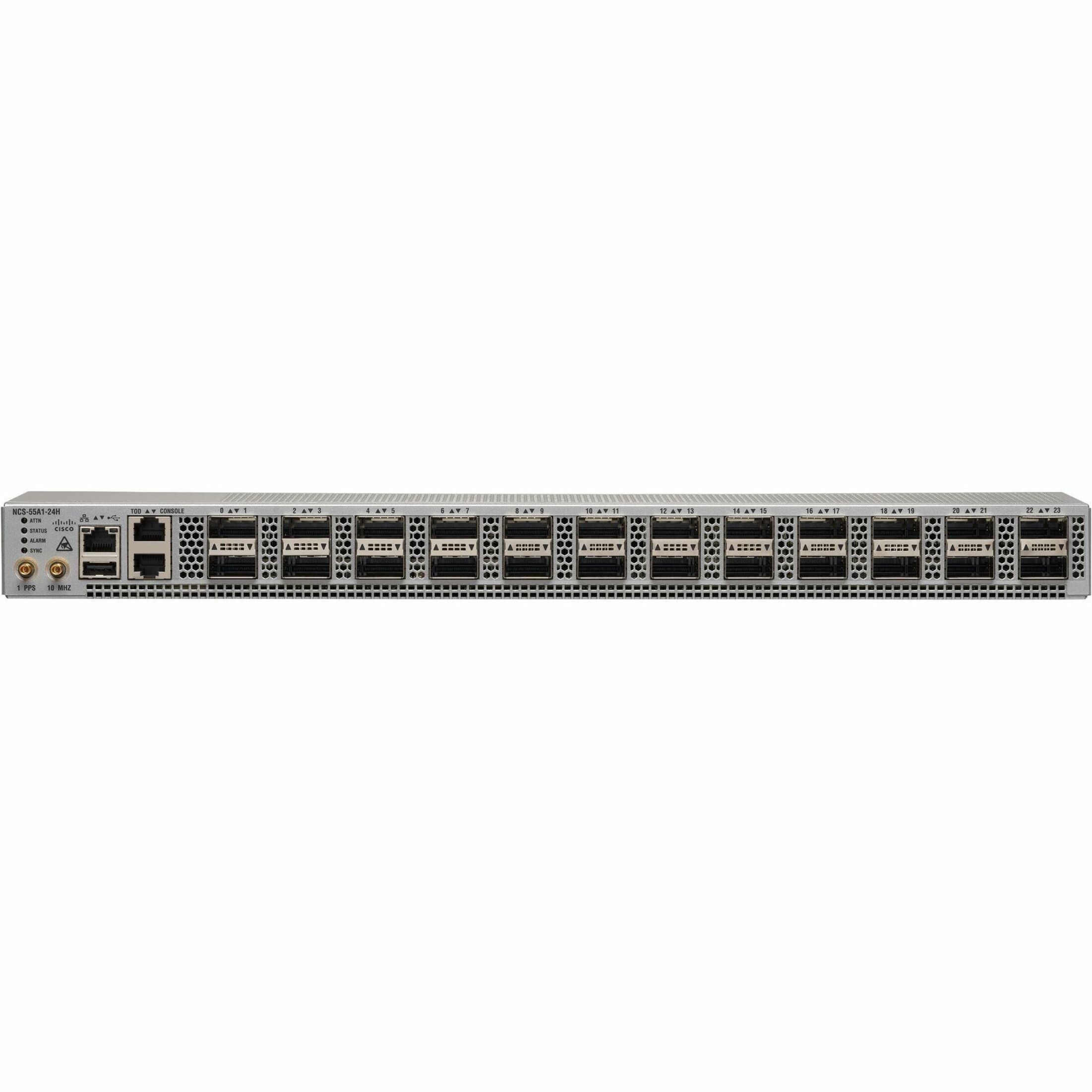 Cisco NCS55A1 Fixed 24x100G Chassis - 24 Ports - Management Port - 100 Gigabit Ethernet - IEEE 802.1ae, IEEE 802.1Q, IEEE 802.1ab, IEEE 802.1ad, IEEE 802.3ad - 1U - Rack-mountable - 1 Year