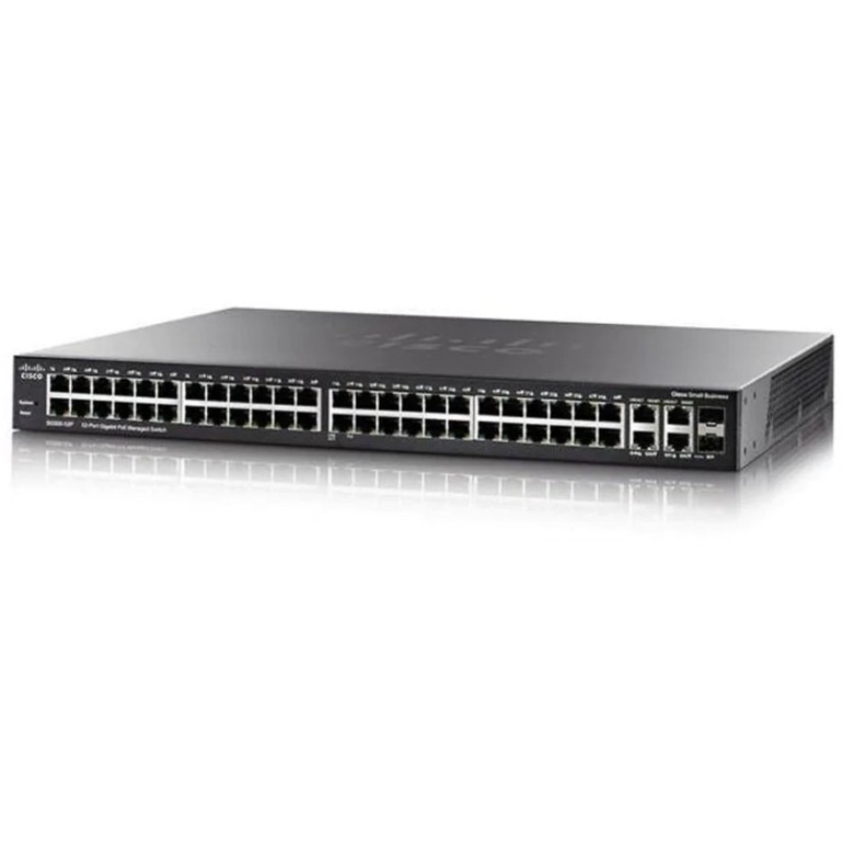 Cisco SG350-52P 52-Port Gigabit PoE Managed Switch - 52 Ports - Manageable - Gigabit Ethernet - 1000Base-T - Refurbished - 3 Layer Supported - 61.80 W Power Consumption - Twisted Pair - PoE Ports - De