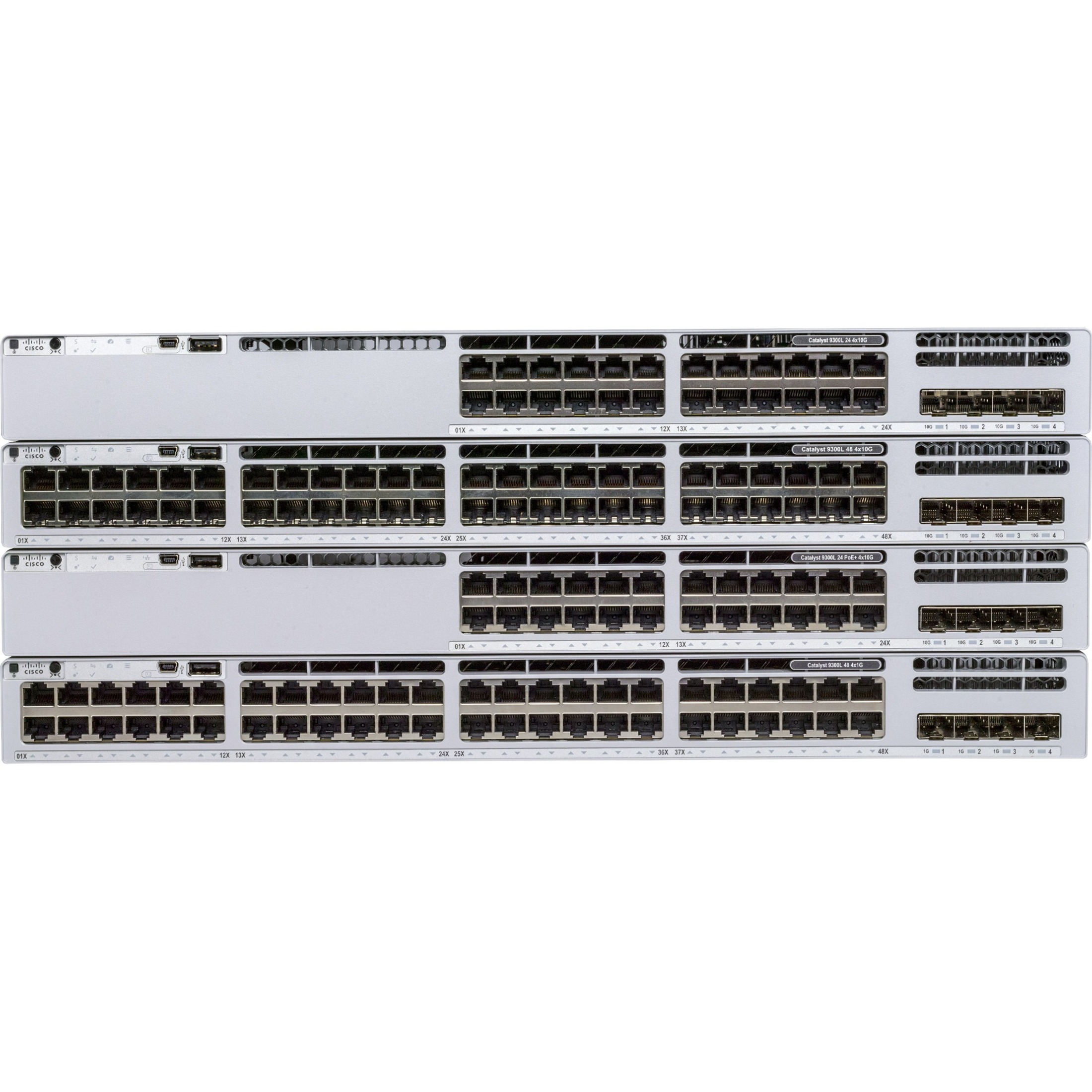 Cisco Catalyst 9300L-48UXG-2Q-A Switch - 48 Ports - Manageable - 3 Layer Supported - Modular - 1100 W Power Consumption - Twisted Pair, Optical Fiber - 1U - Rack-mountable, Desktop
