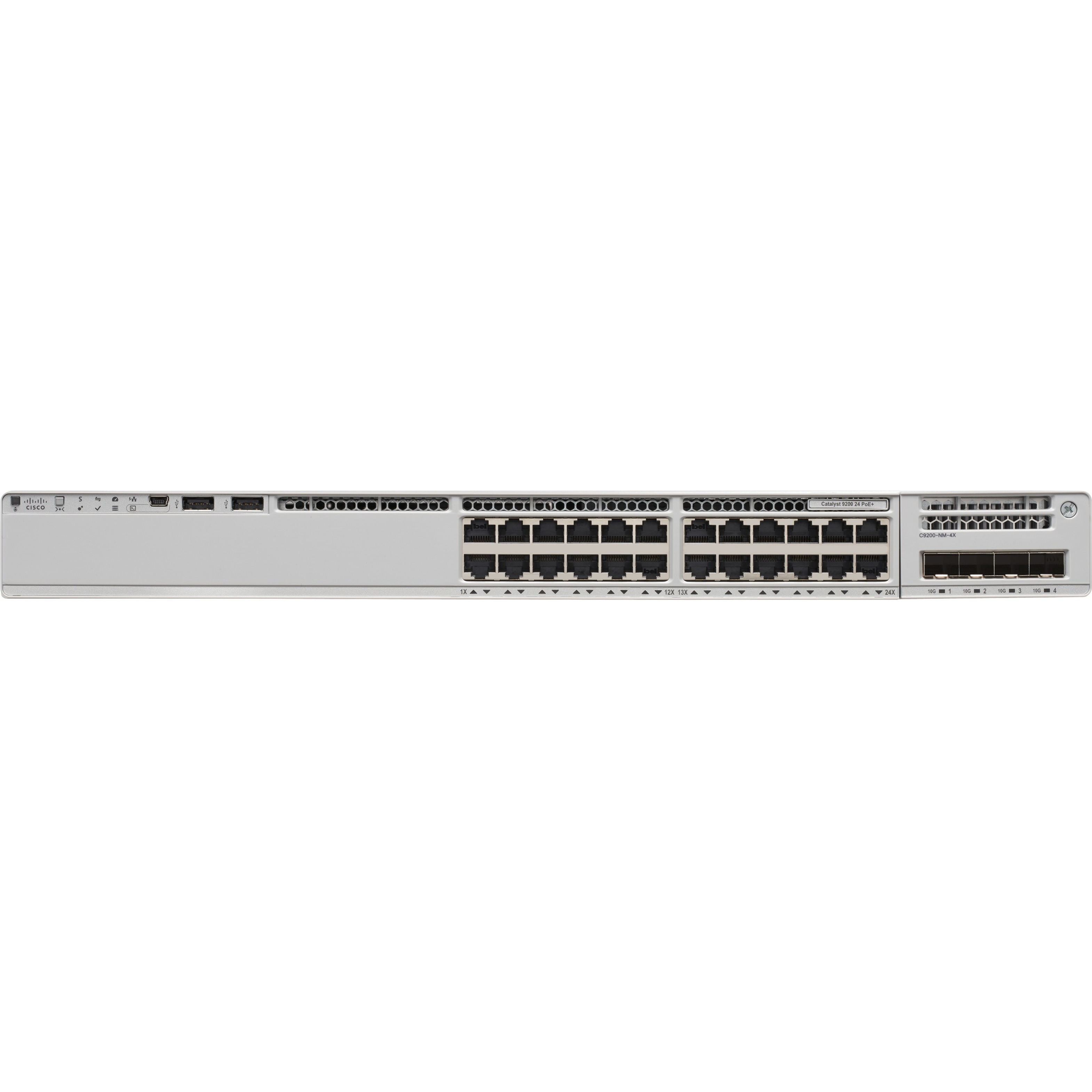 Cisco Catalyst 9200 24-port PoE+ Switch, Network Advantage - 24 Ports - Manageable - Refurbished - 3 Layer Supported - Modular - 600 W Power Consumption - Twisted Pair, Optical Fiber - Rack-mountable 