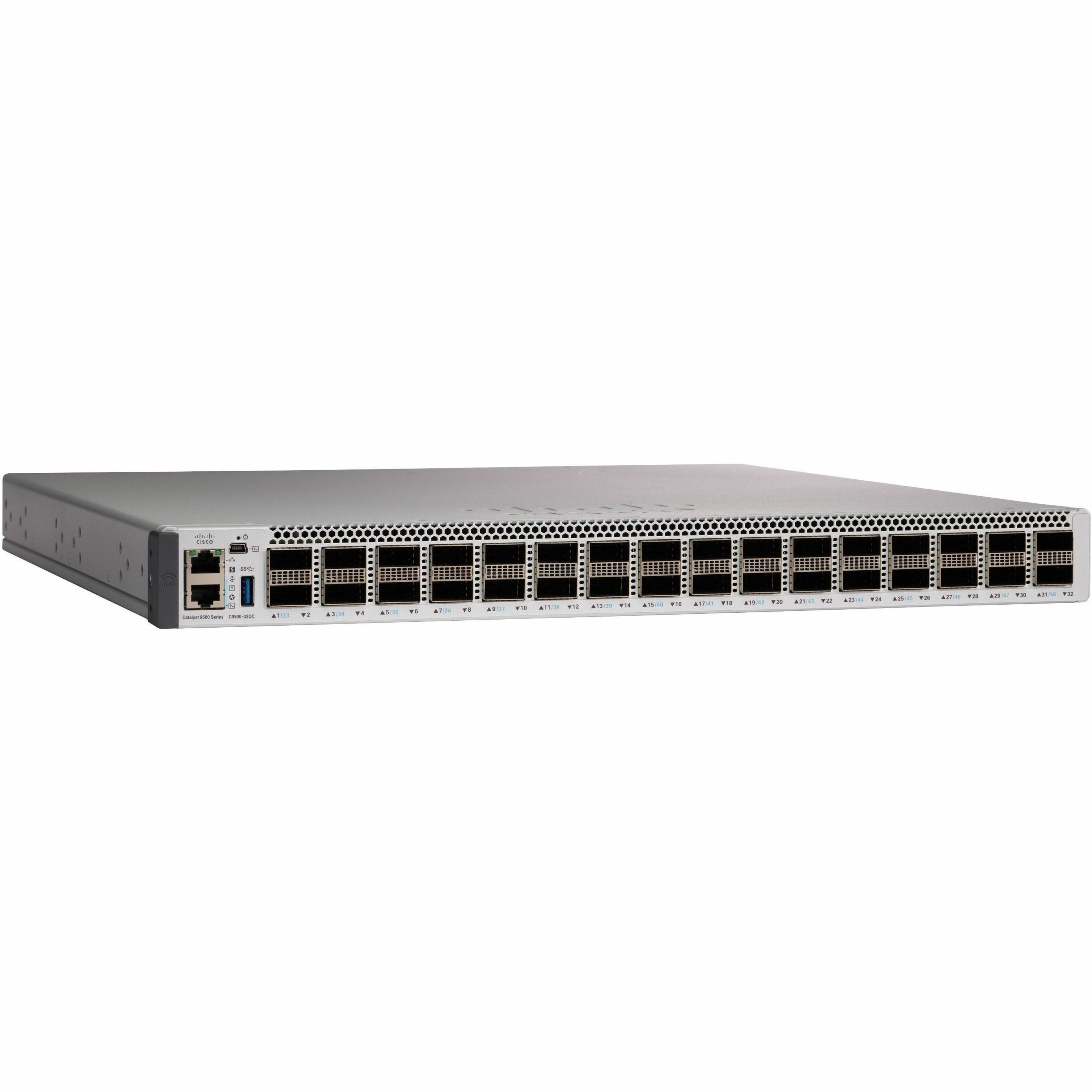 Cisco Catalyst C9500-32QC Layer 3 Switch - Manageable - 100 Gigabit Ethernet - 40GBase-X, 100GBase-X - 3 Layer Supported - Modular - 650 W Power Consumption - Optical Fiber - 1U - Rack-mountable - Lif