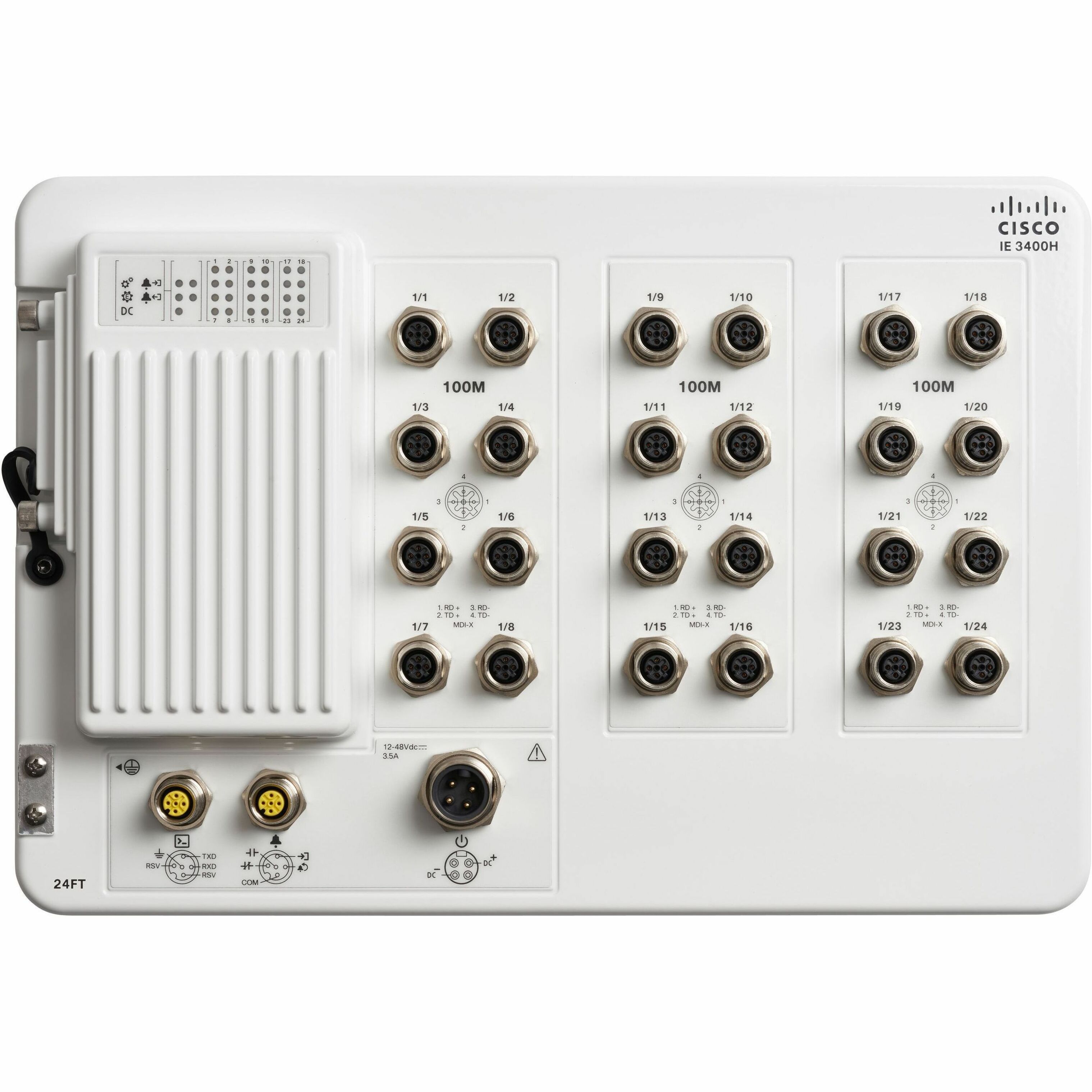 Cisco Catalyst IE-3400H-16FT Ethernet Switch - 24 Ports - Manageable - Fast Ethernet - 1000Base-X - 3 Layer Supported - 49.80 W Power Consumption - Wall Mountable - 5 Year Limited Warranty