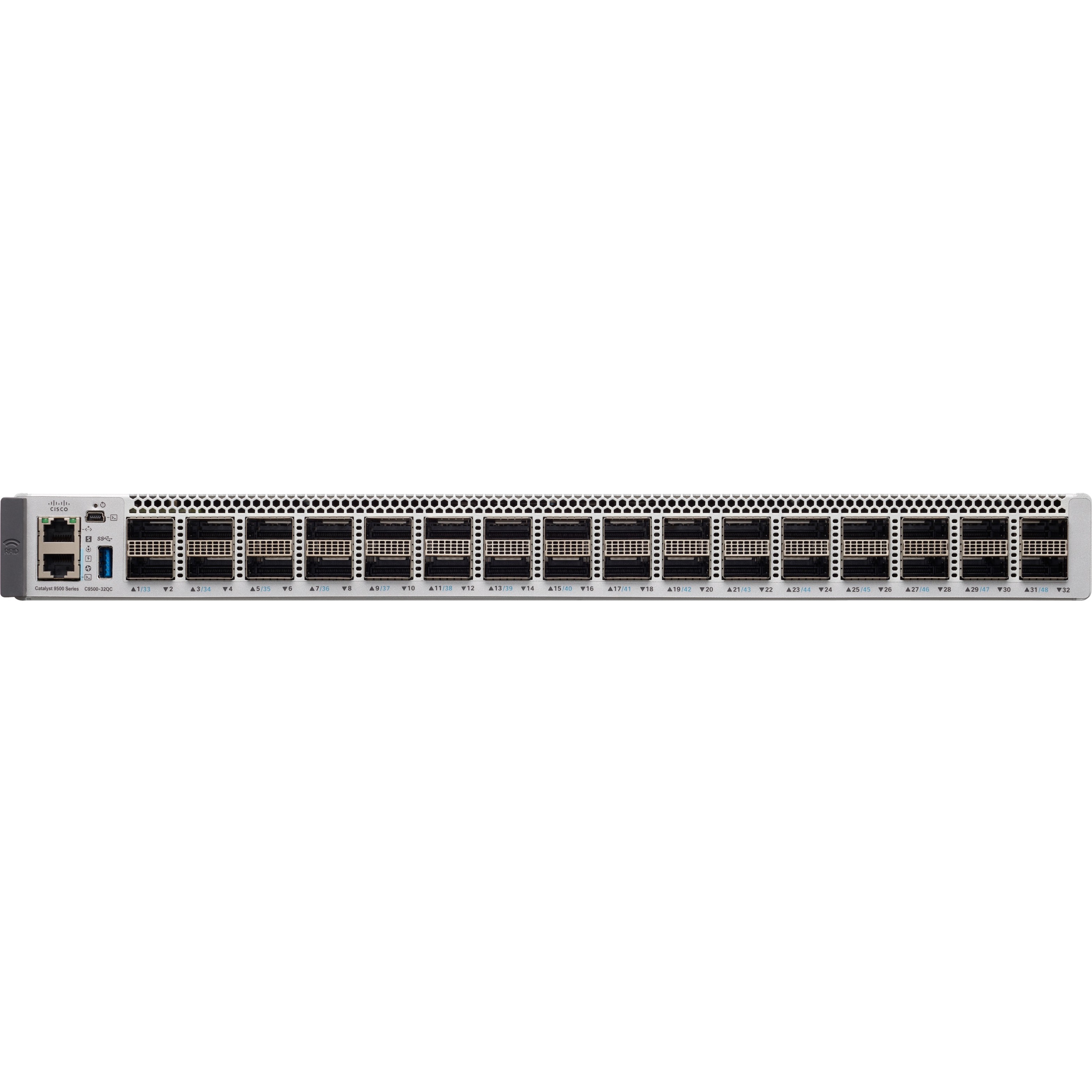 Cisco Catalyst C9500-32QC Layer 3 Switch - Manageable - 100 Gigabit Ethernet, 40 Gigabit Ethernet - 100GBase-X, 40GBase-X - Refurbished - 3 Layer Supported - Modular - 650 W Power Consumption - Optica