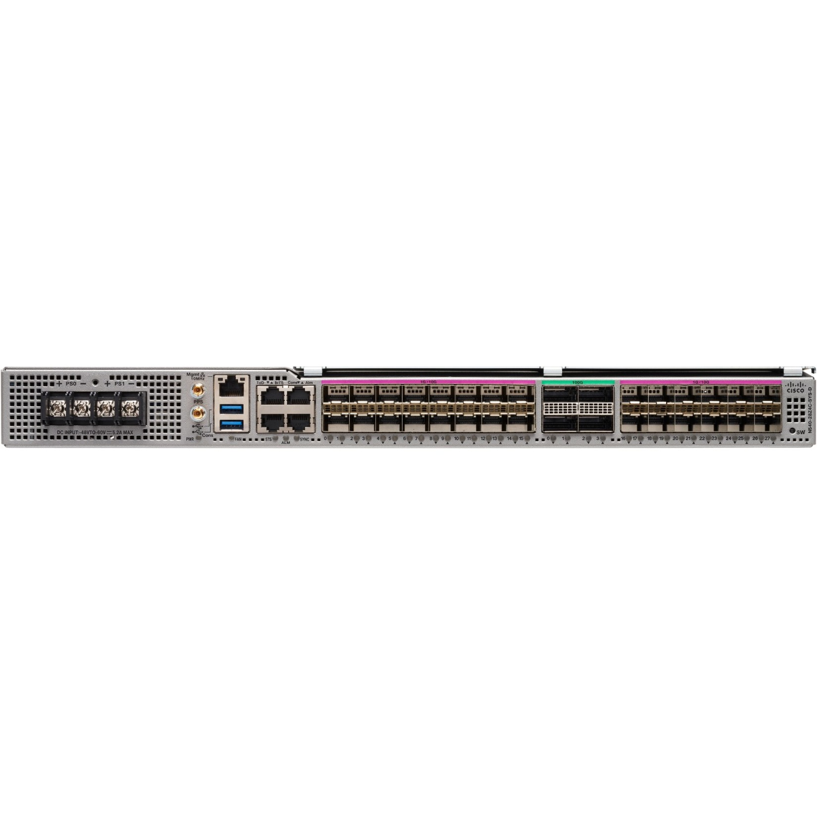 Cisco NCS 540-28Z4C-SYS-D Router - Management Port - 32 - 100 Gigabit Ethernet - 1U - Rack-mountable