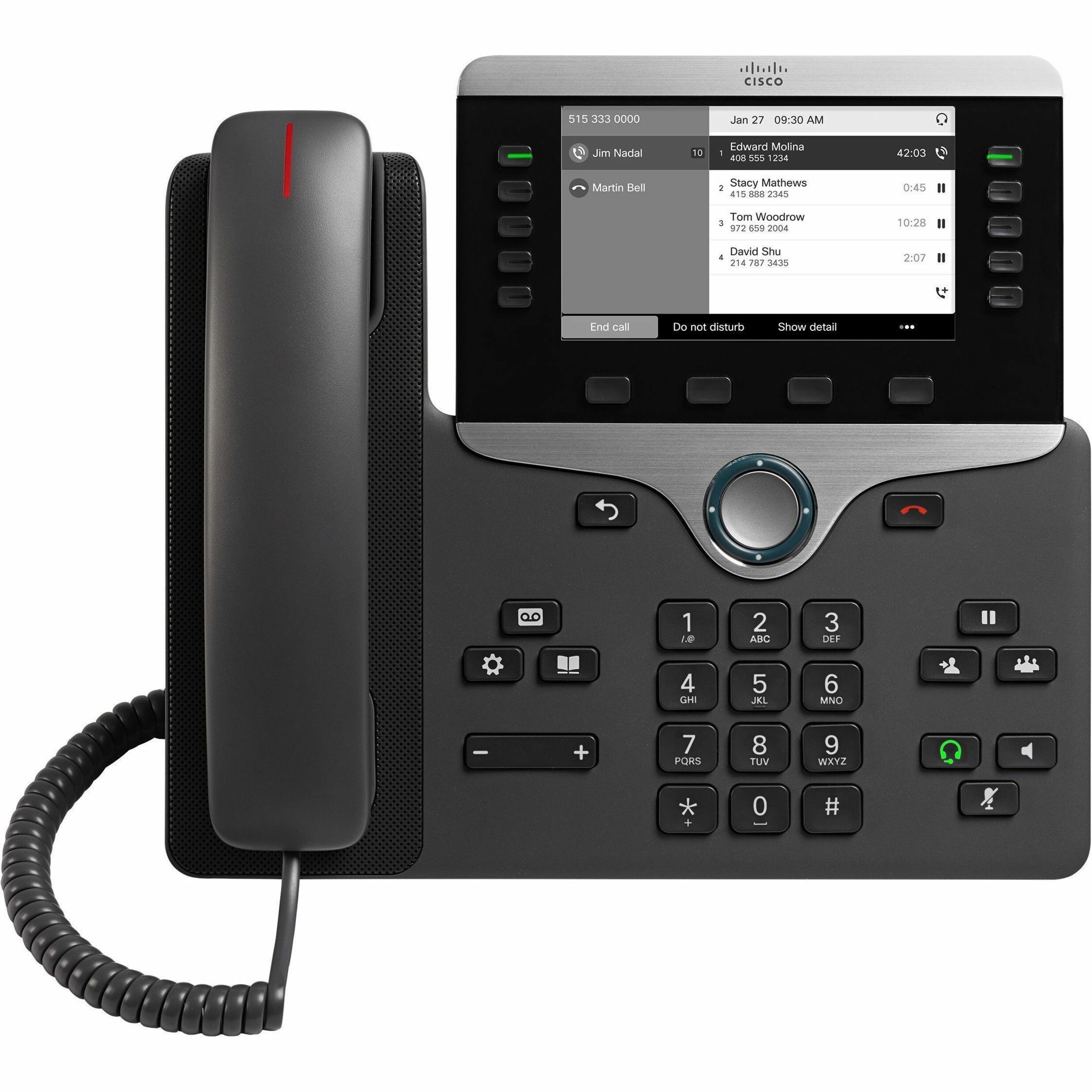 Cisco 8811 IP Phone - Corded - Corded - Wall Mountable - 5 x Total Line - VoIP - 2 x Network (RJ-45) - PoE Ports