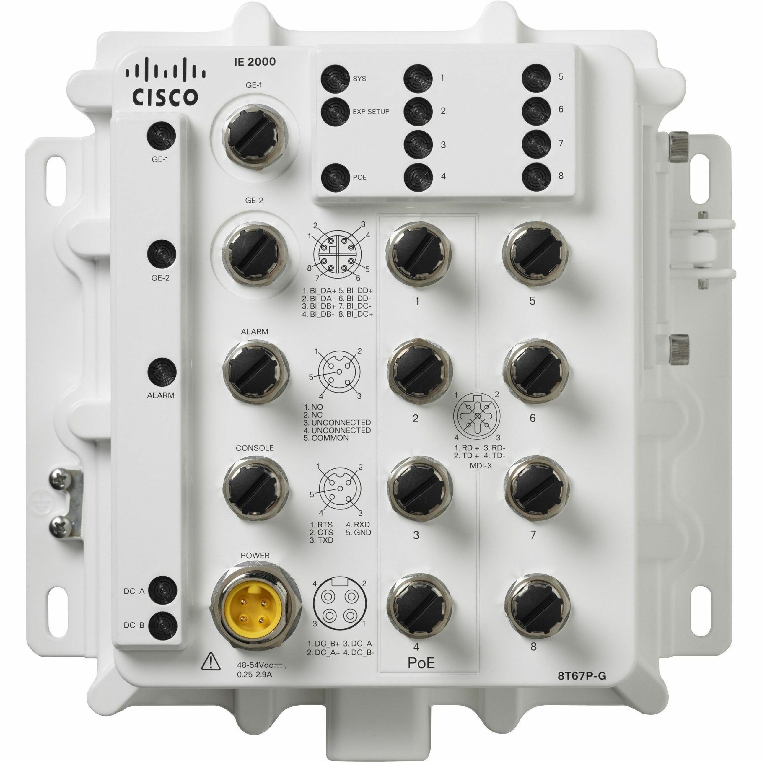 Cisco IE-2000-8T67P-G-E Ethernet Switch - 10 Ports - Manageable - Fast Ethernet, Gigabit Ethernet - 10/100Base-TX, 10/100/1000Base-TX - Refurbished - 2 Layer Supported - Twisted Pair - Wall Mountable 