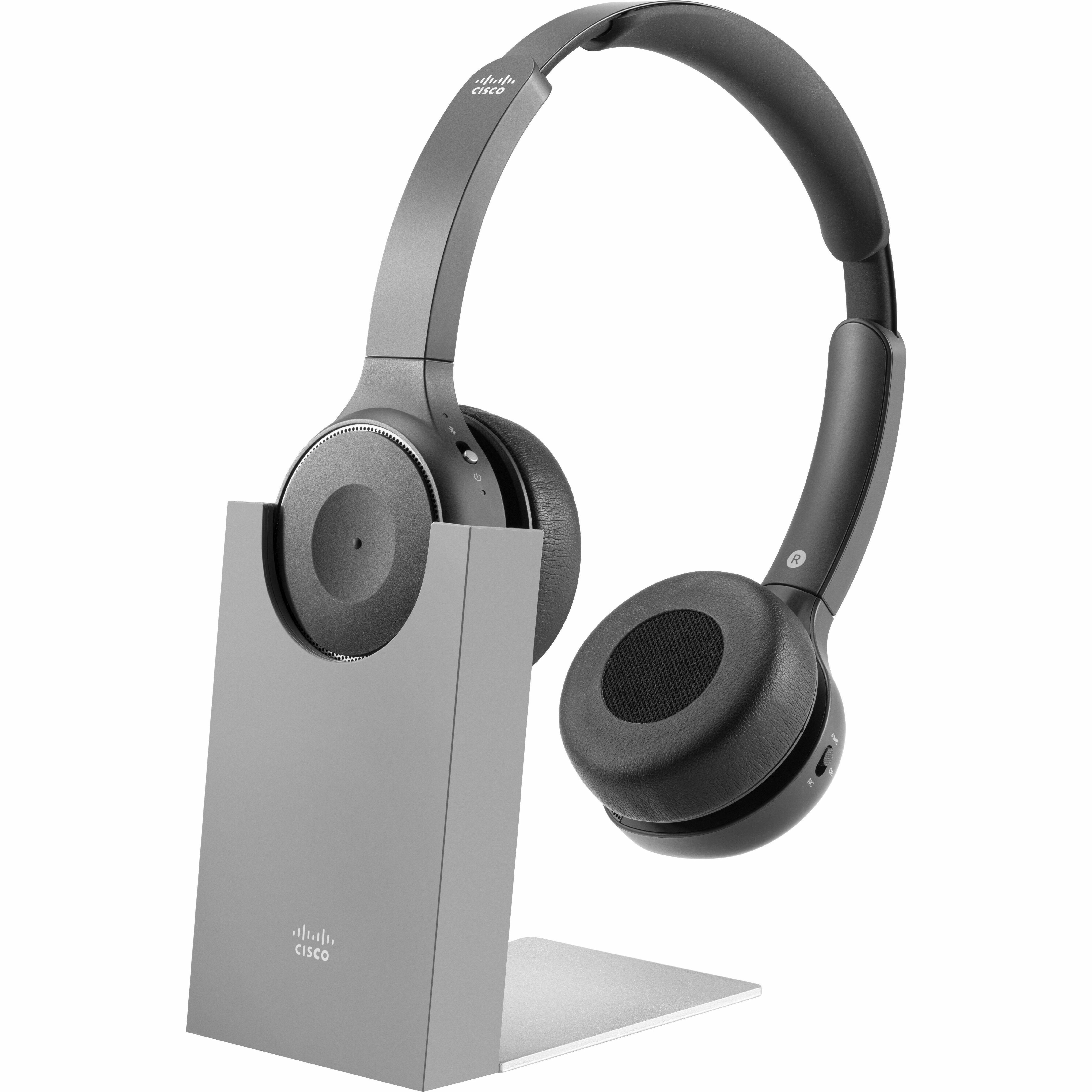 Cisco Headset 730 - Google Assistant, Cortana, Siri - Stereo - USB Type A, Mini-phone (3.5mm) - Wired/Wireless - Bluetooth - 213.3 ft - 32 Ohm - 20 Hz to 20 kHz - On-ear, Over-the-head - Binaural - Ea