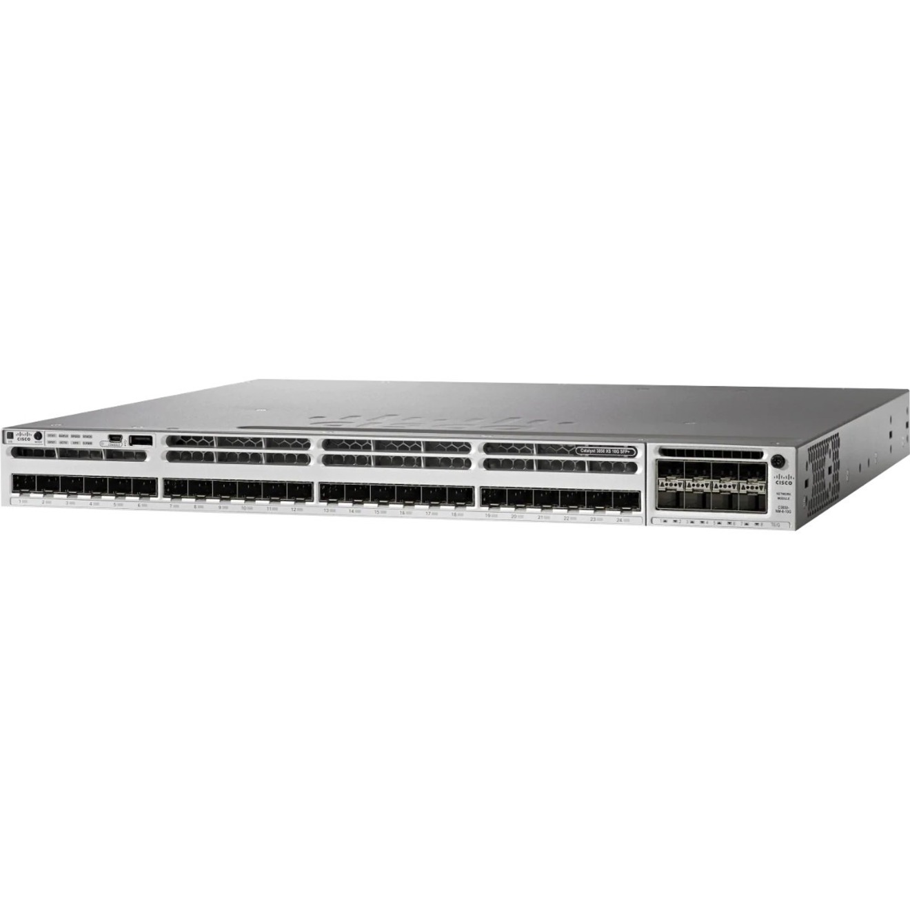 Cisco Catalyst WS-C3850-32XS Layer 3 Switch - Manageable - 10 Gigabit Ethernet - 10GBase-X - Refurbished - 3 Layer Supported - Modular - 715 W Power Consumption - Optical Fiber - 1U - Rack-mountable -