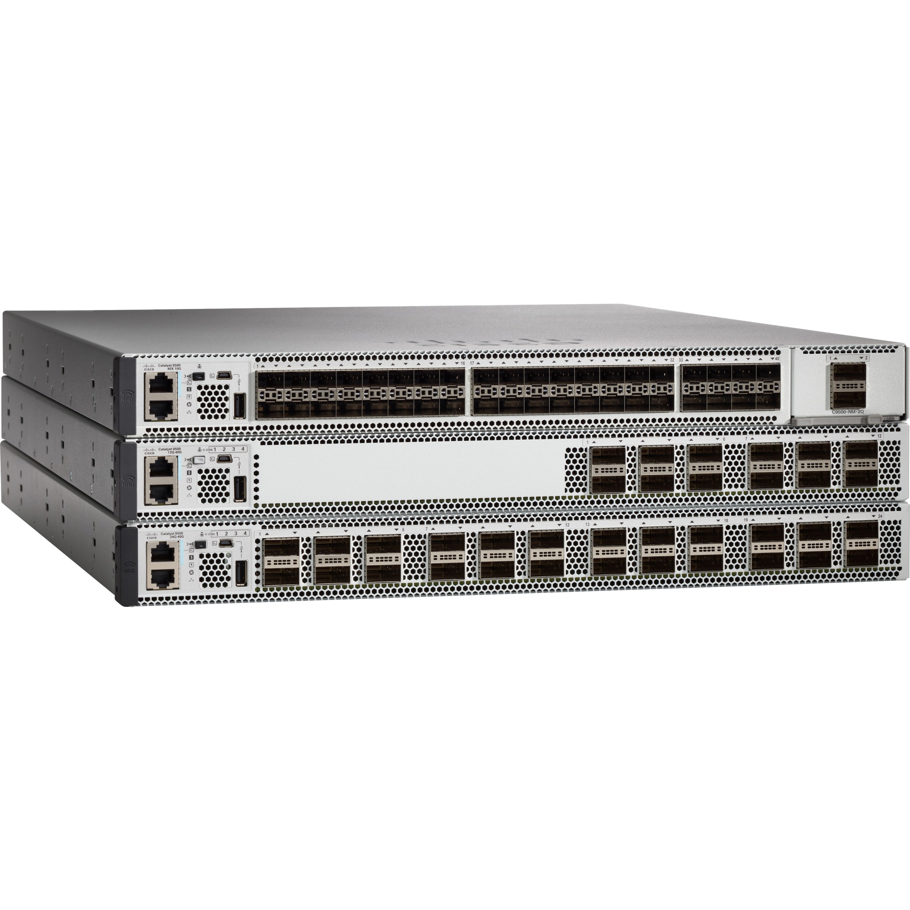 Cisco Catalyst 9500 16-Port 10G Switch, 2 x 40GE Network Module, NW Adv. License - Manageable - 10 Gigabit Ethernet, 40 Gigabit Ethernet - 10GBase-X, 40GBase-X - Refurbished - 3 Layer Supported - Modu