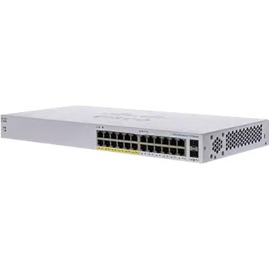 Cisco 110 CBS110-24PP Ethernet Switch - 24 Ports - 2 Layer Supported - Modular - 2 SFP Slots - 17.29 W Power Consumption - 100 W PoE Budget - Twisted Pair, Optical Fiber - PoE Ports - Desktop, Wall Mo