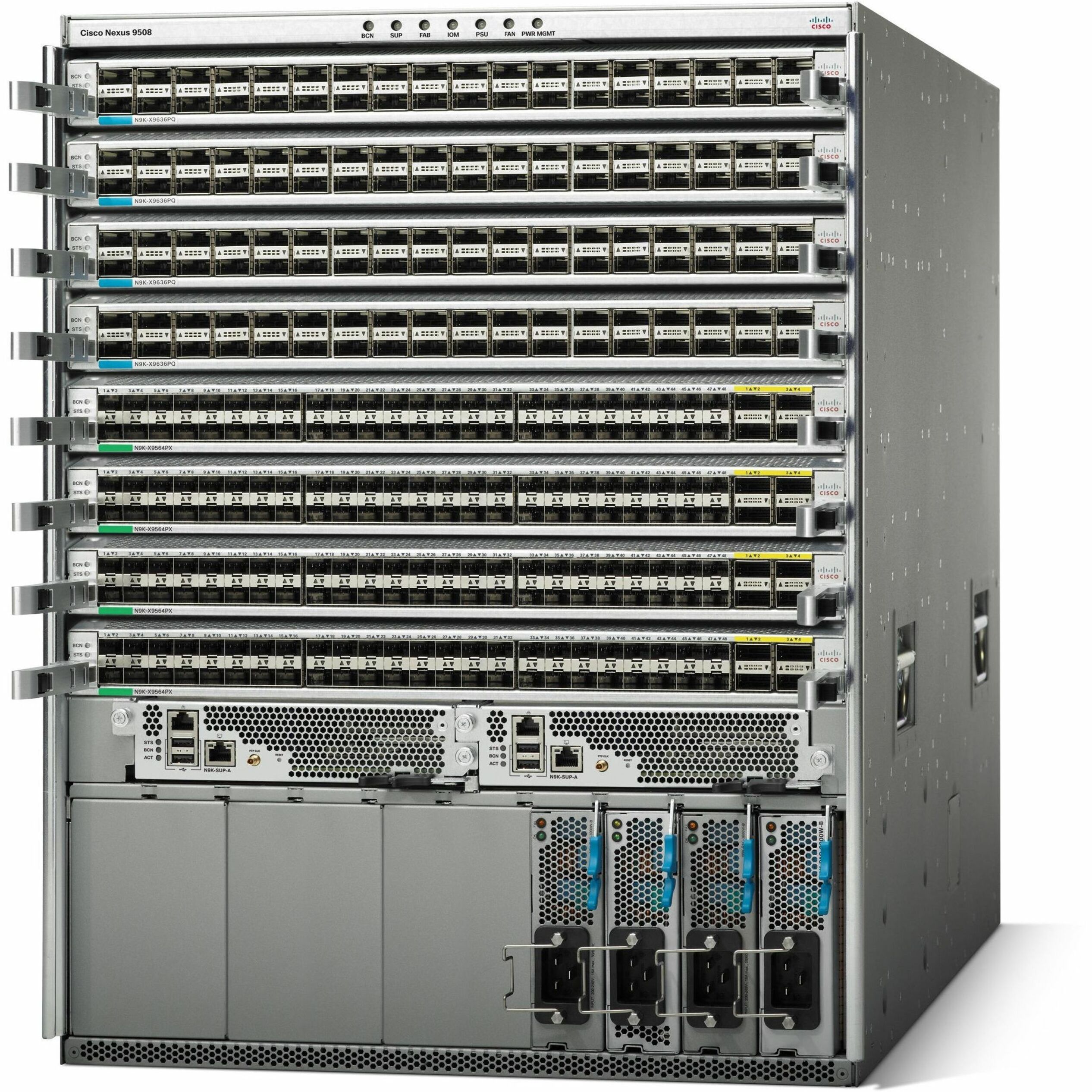 Cisco Nexus 9508 Switch Chassis - Manageable - 40 Gigabit Ethernet - 40GBase-X - 3 Layer Supported - Modular - 13U - Rack-mountable - 1 Year Limited Warranty
