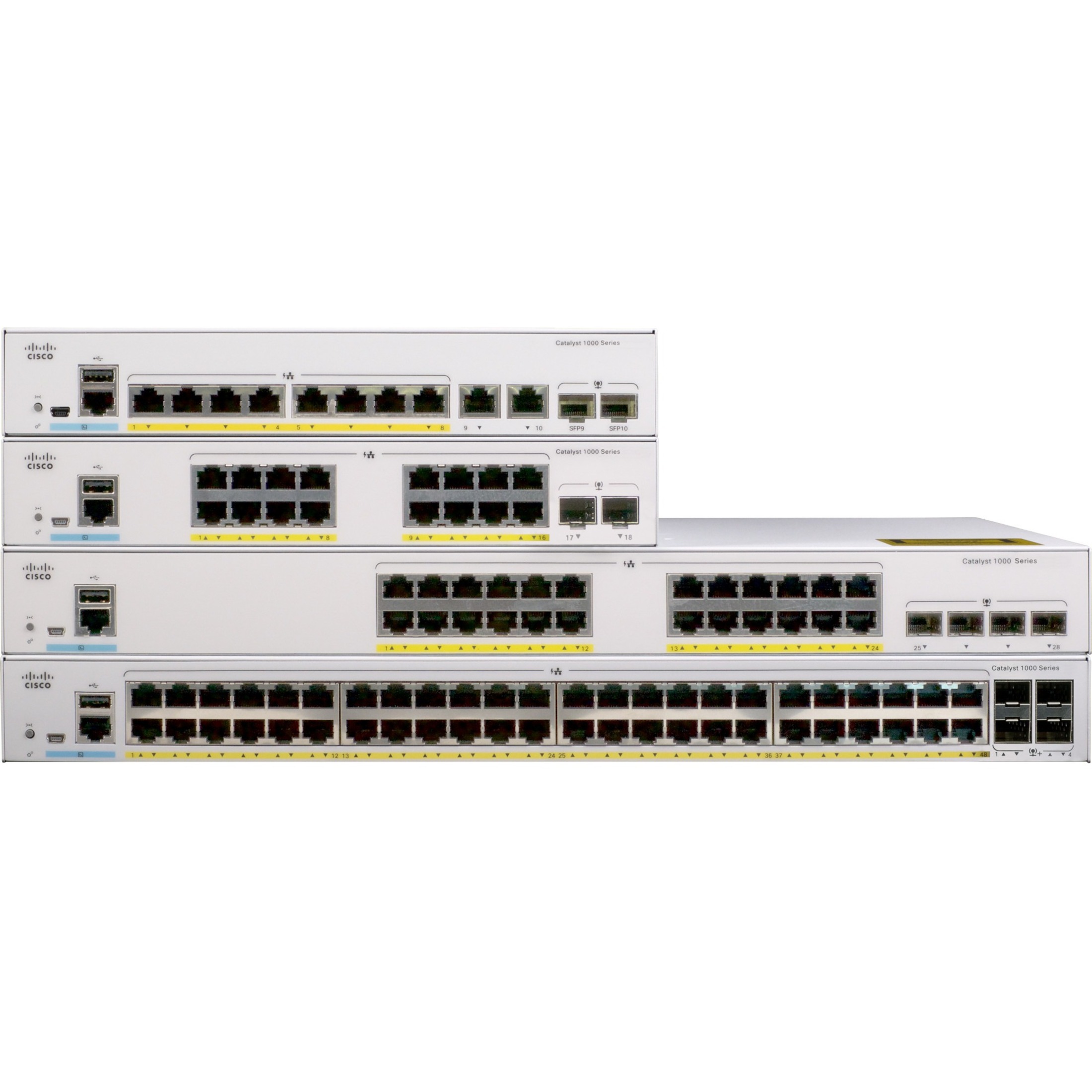 Cisco Catalyst 1000-48T-4X-L Switch - 48 Ports - Manageable - 2 Layer Supported - Modular - 4 SFP Slots - 35 W Power Consumption - Optical Fiber, Twisted Pair - 1U - Rack-mountable