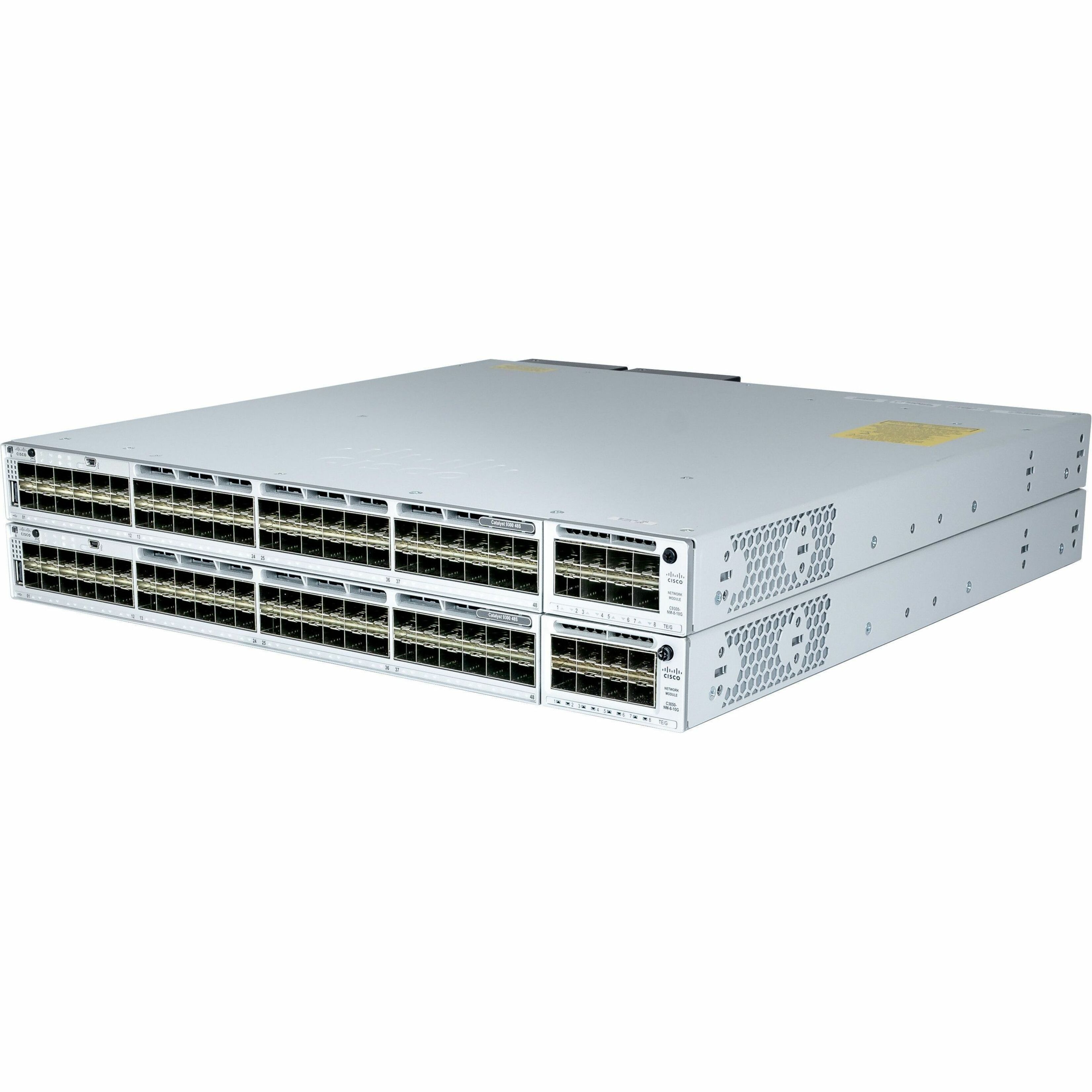 Cisco Catalyst C9300-48S Ethernet Switch - Manageable - Gigabit Ethernet - 1000Base-X - 2 Layer Supported - Modular - 48 SFP Slots - 715 W Power Consumption - Optical Fiber - Rack-mountable - Lifetime