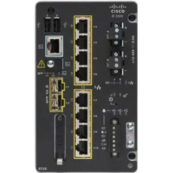 Cisco Catalyst IE-3300-8T2S Rugged Switch - 8 Ports - Manageable - Gigabit Ethernet - 10/100/1000Base-T, 1000Base-X - Refurbished - 3 Layer Supported - Modular - 2 SFP Slots - Twisted Pair, Optical Fi