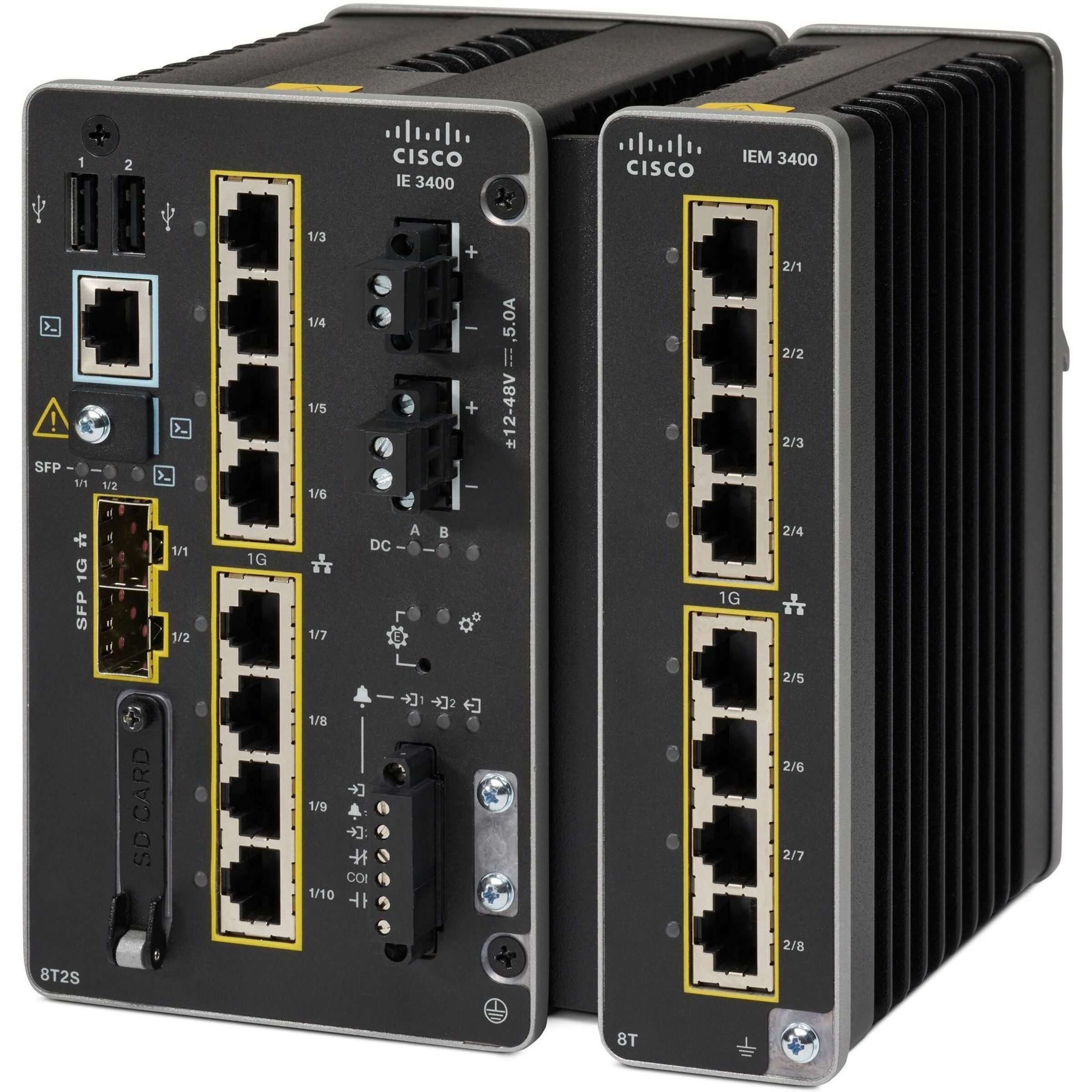 Cisco Catalyst IE-3400-8T2S Ethernet Switch - 8 Ports - Gigabit Ethernet, 2.5 Gigabit Ethernet - 10/100/1000Base-T, 100/1000Base-X - Refurbished - 3 Layer Supported - Modular - 2 SFP Slots - 36 W Powe