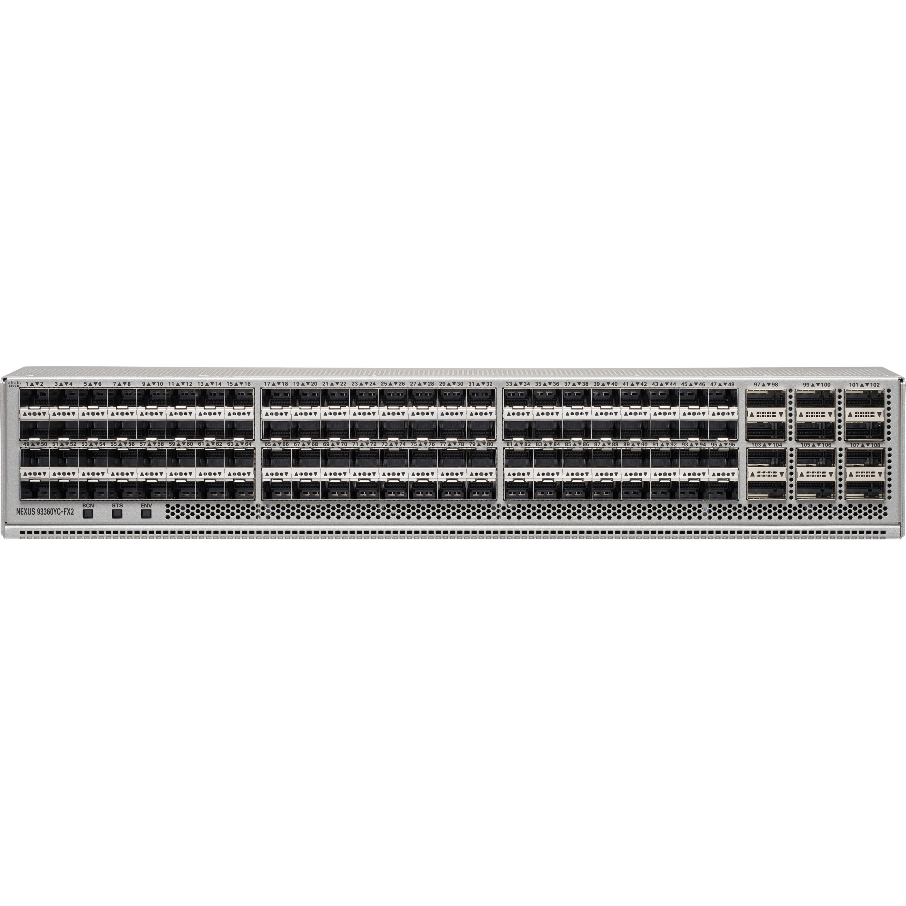 Cisco 93360YC-FX2 Layer 3 Switch - Manageable - 100 Gigabit Ethernet, 25 Gigabit Ethernet - 100GBase-X, 25GBase-X - Refurbished - 3 Layer Supported - Modular - 708 W Power Consumption - Optical Fiber 