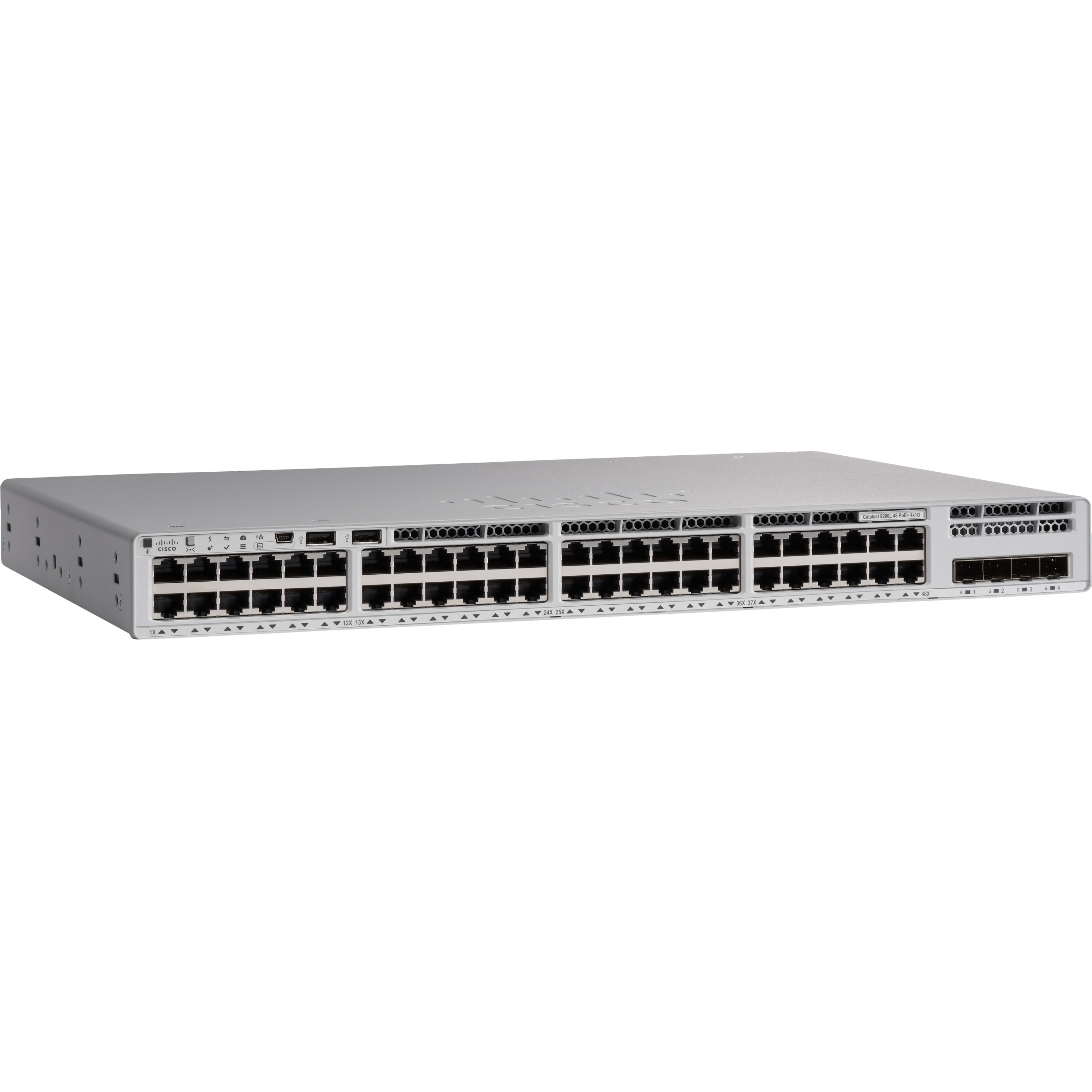 Cisco Catalyst C9200L-48P-4G Ethernet Switch - 48 Ports - Manageable - Gigabit Ethernet, 10 Gigabit Ethernet - 10/100/1000Base-T, 10GBase-T - Refurbished - 3 Layer Supported - 1000 W Power Consumption