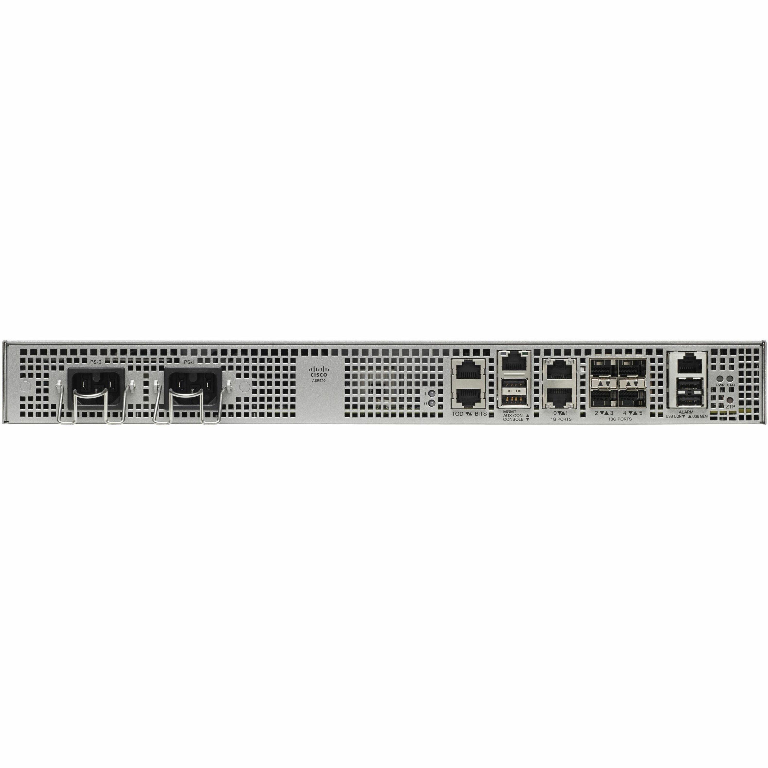 Cisco ASR-920-4SZ-A Router - Refurbished - 6 Ports - Management Port - Slots4 GB - 10 Gigabit Ethernet - 1U - Rack-mountable - 90 Day